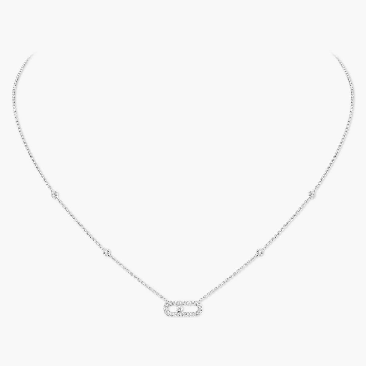 Move Uno pavé necklace — 04708-WG