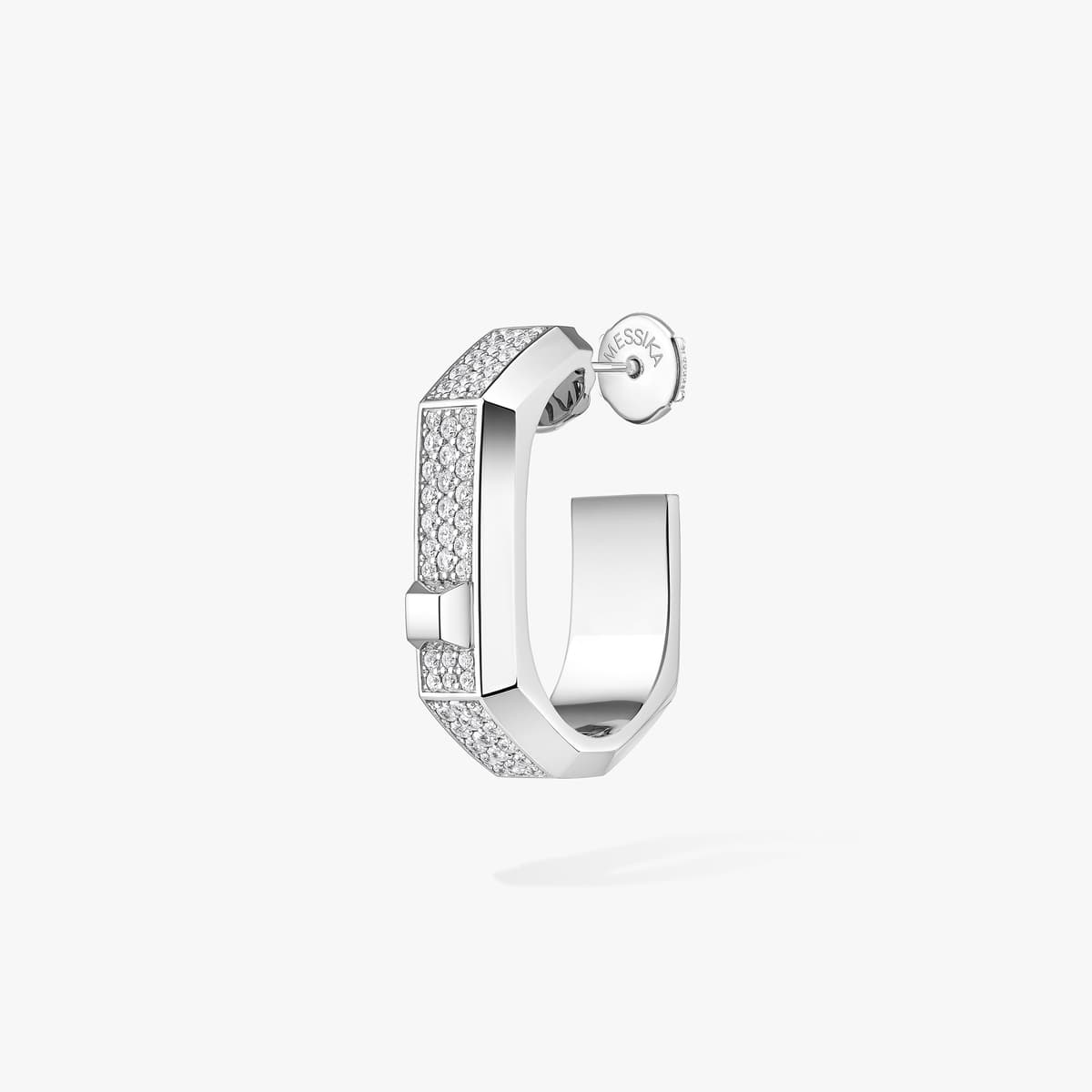 Moderniste single pavé hoop earring medium — 14679-WG