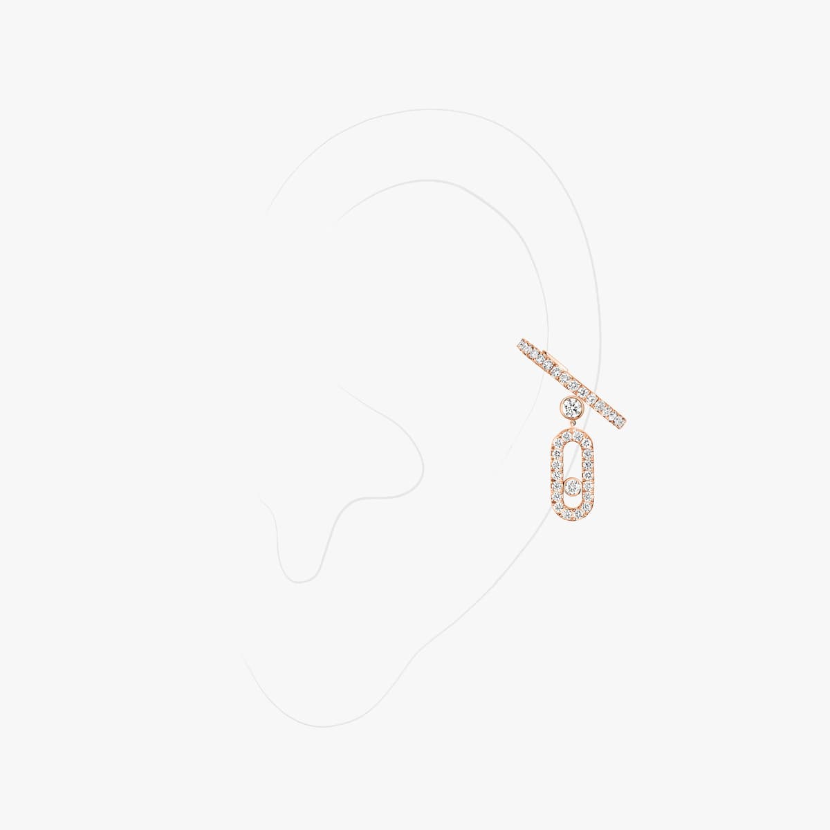 Move Uno single clip pavé drop pendant earring — 11162-PG