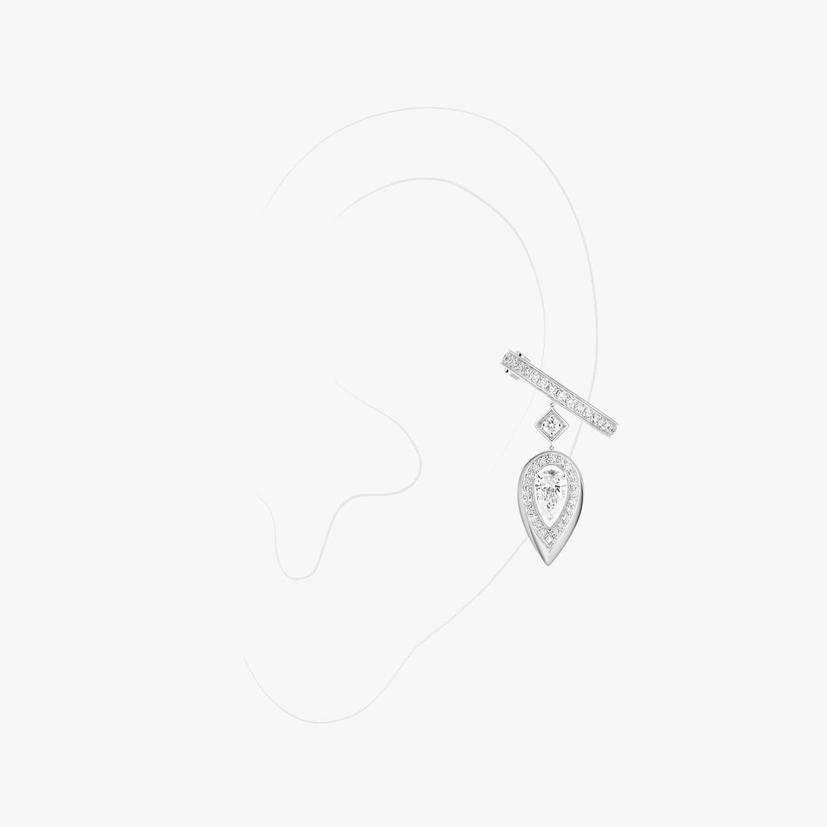 Fiery single clip earring 0.10ct — 13172-WG