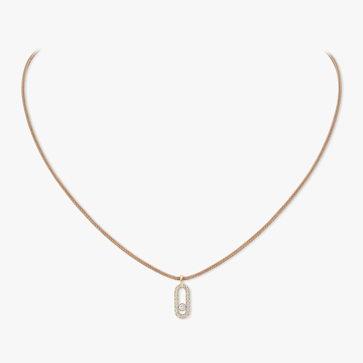 Care(s) beige cord pavé necklace — 14105-YG