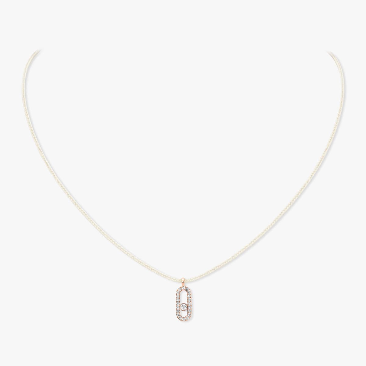 Care(s) cream cord pavé necklace — 14104-PG