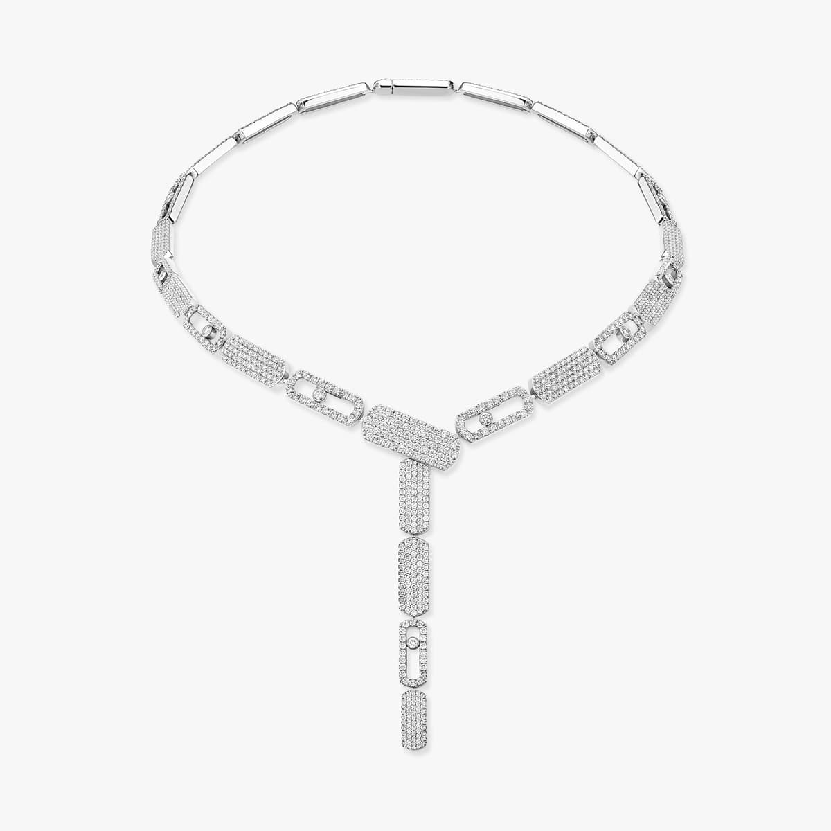 Imperial Move pavé tie necklace large — 14151-WG