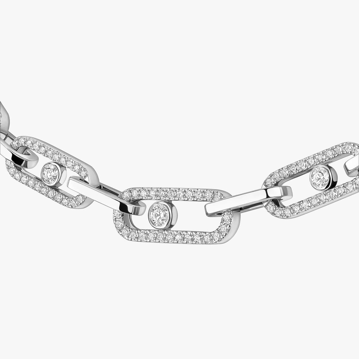 Move Link pavé necklace — 14042-WG