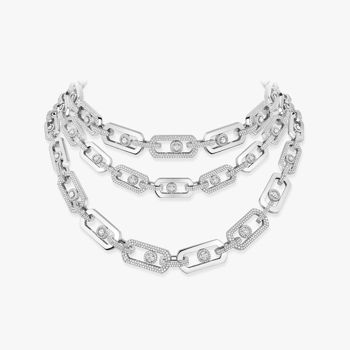 So Move three-row necklace — 14029-WG