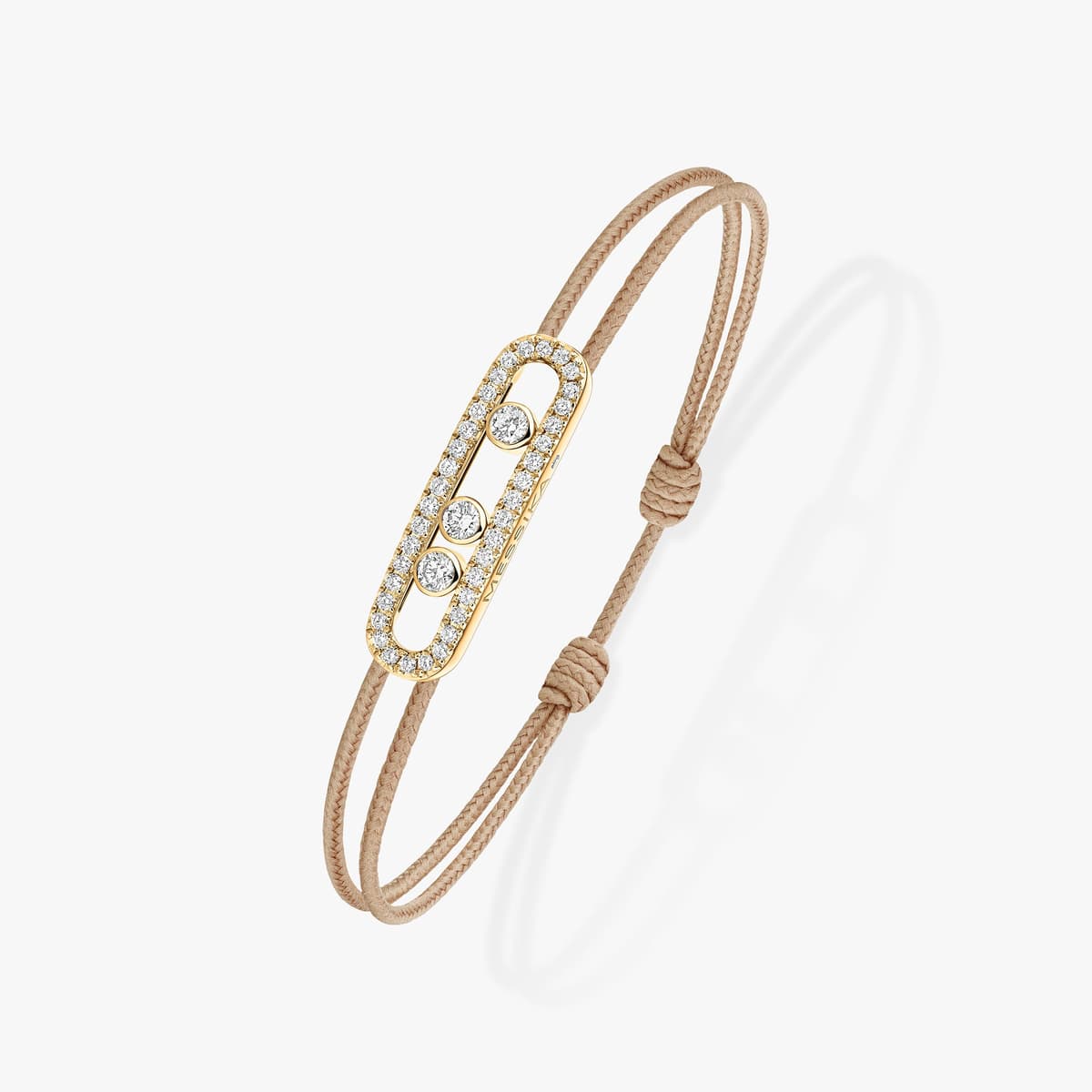 Care(s) beige pavé cord bracelet — 14102-YG
