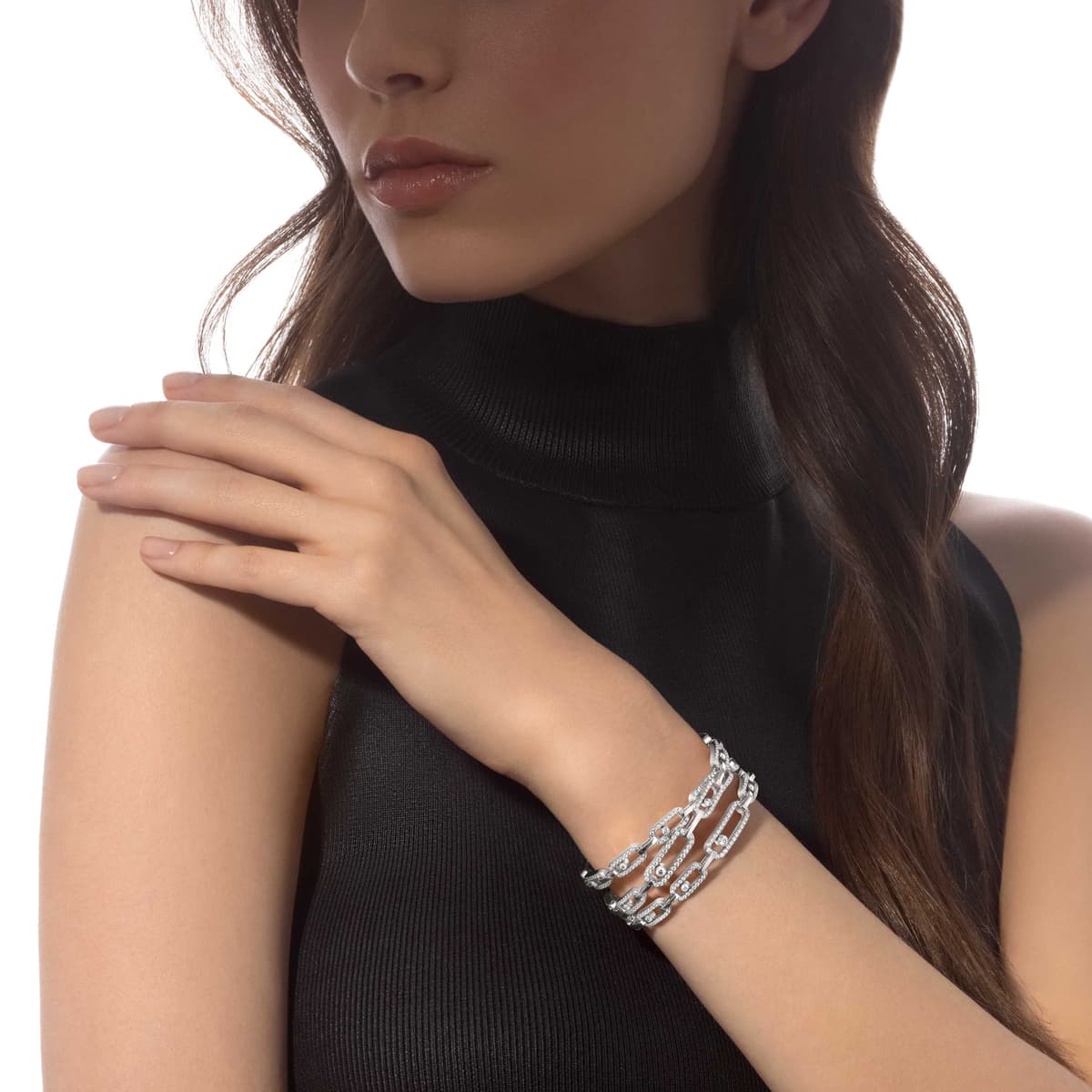 Move Link three-row cuff bracelet — 13512-WG