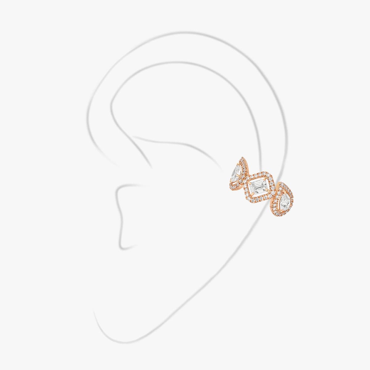 My Twin single middle clip earring 0.10ct — 10026-PG