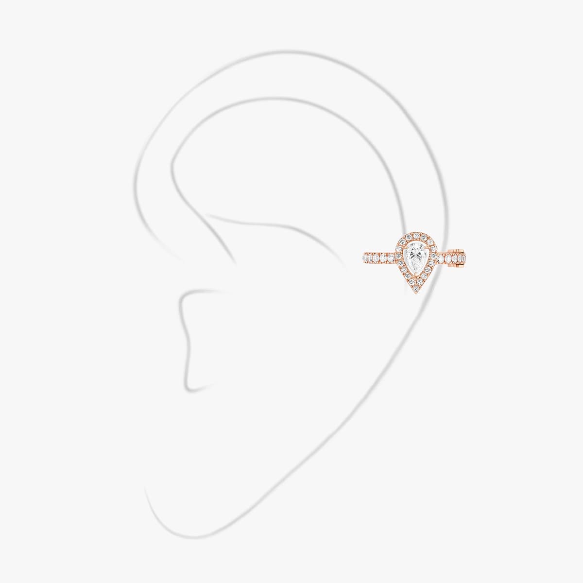 My Twin single middle clip earring 0.10ct — 10121-PG