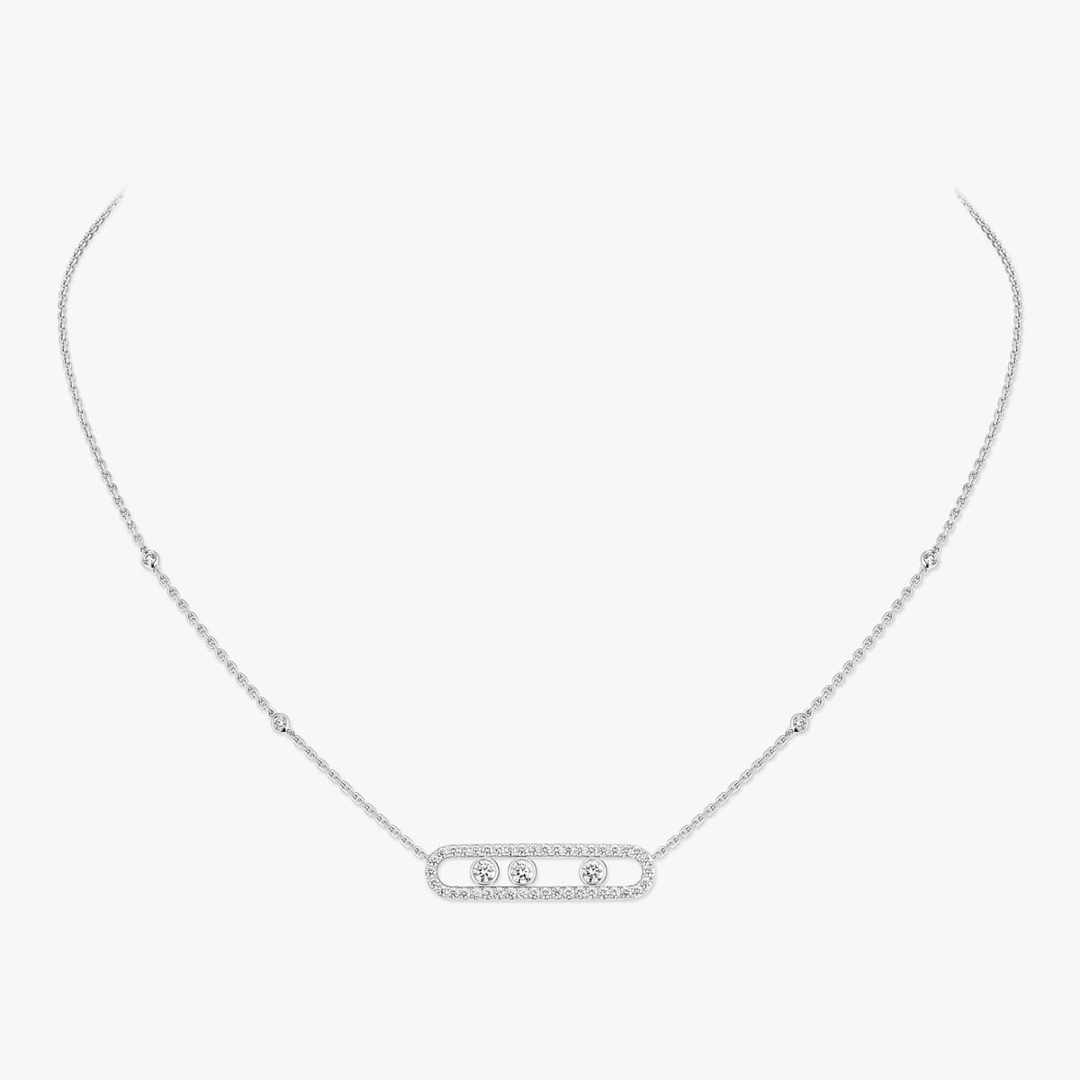Move pavé necklace — 03994-WG