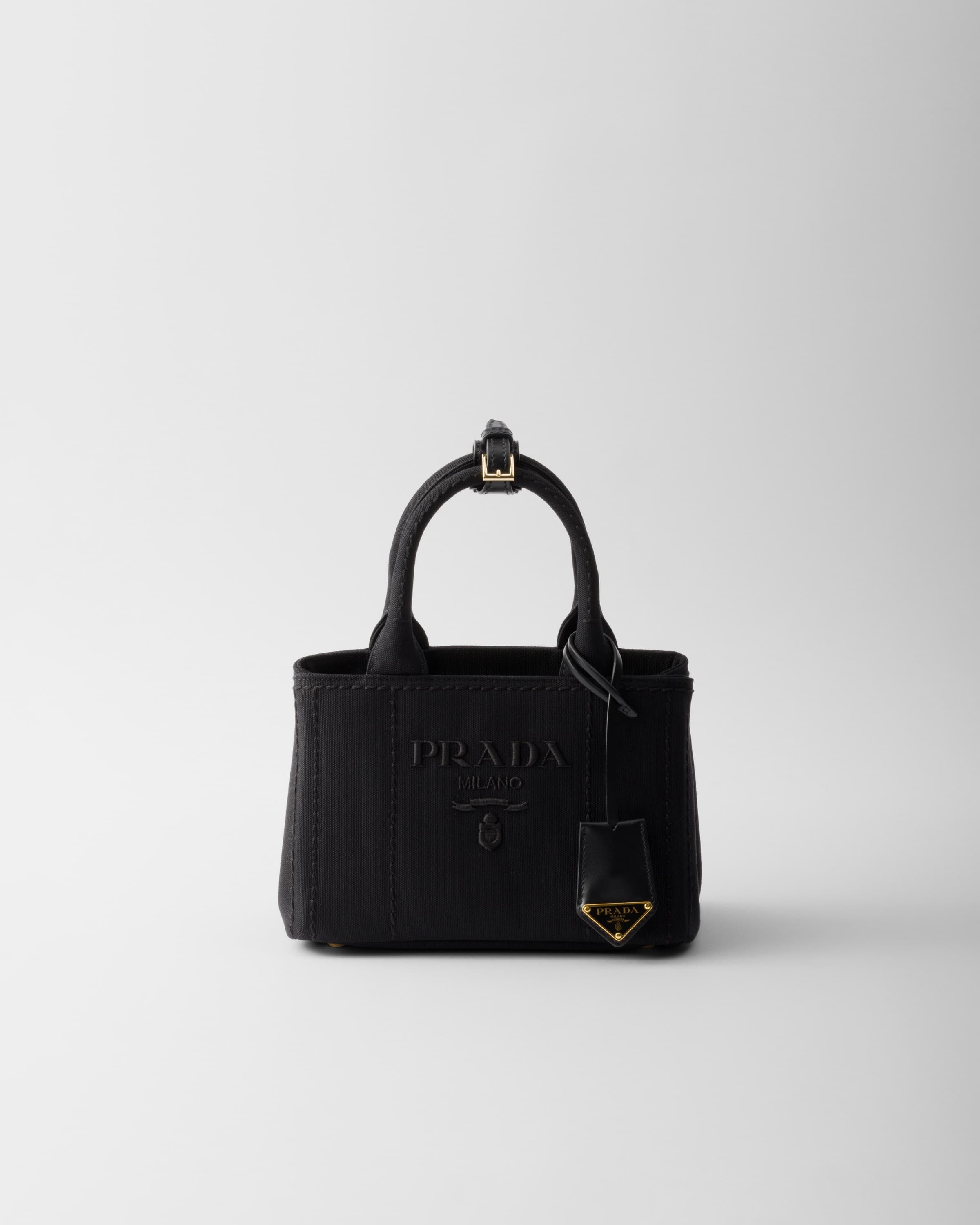 Jardinière mini cotton canvas handbag — Black — 1BA038_2CYA_F0002_V_8OM