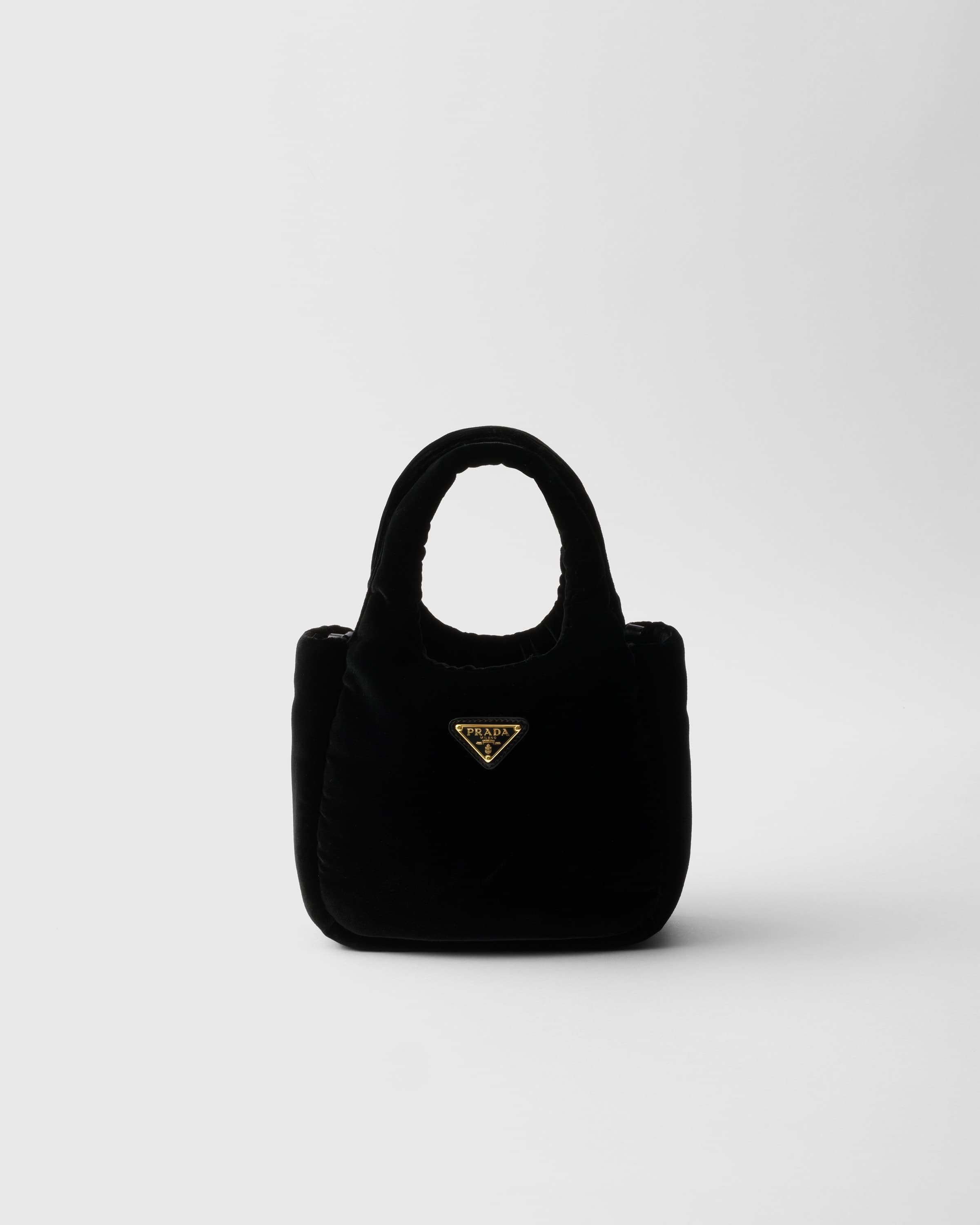 Mini padded velvet handbag — Black — 1BA410_2C7P_F0002_V_OOO