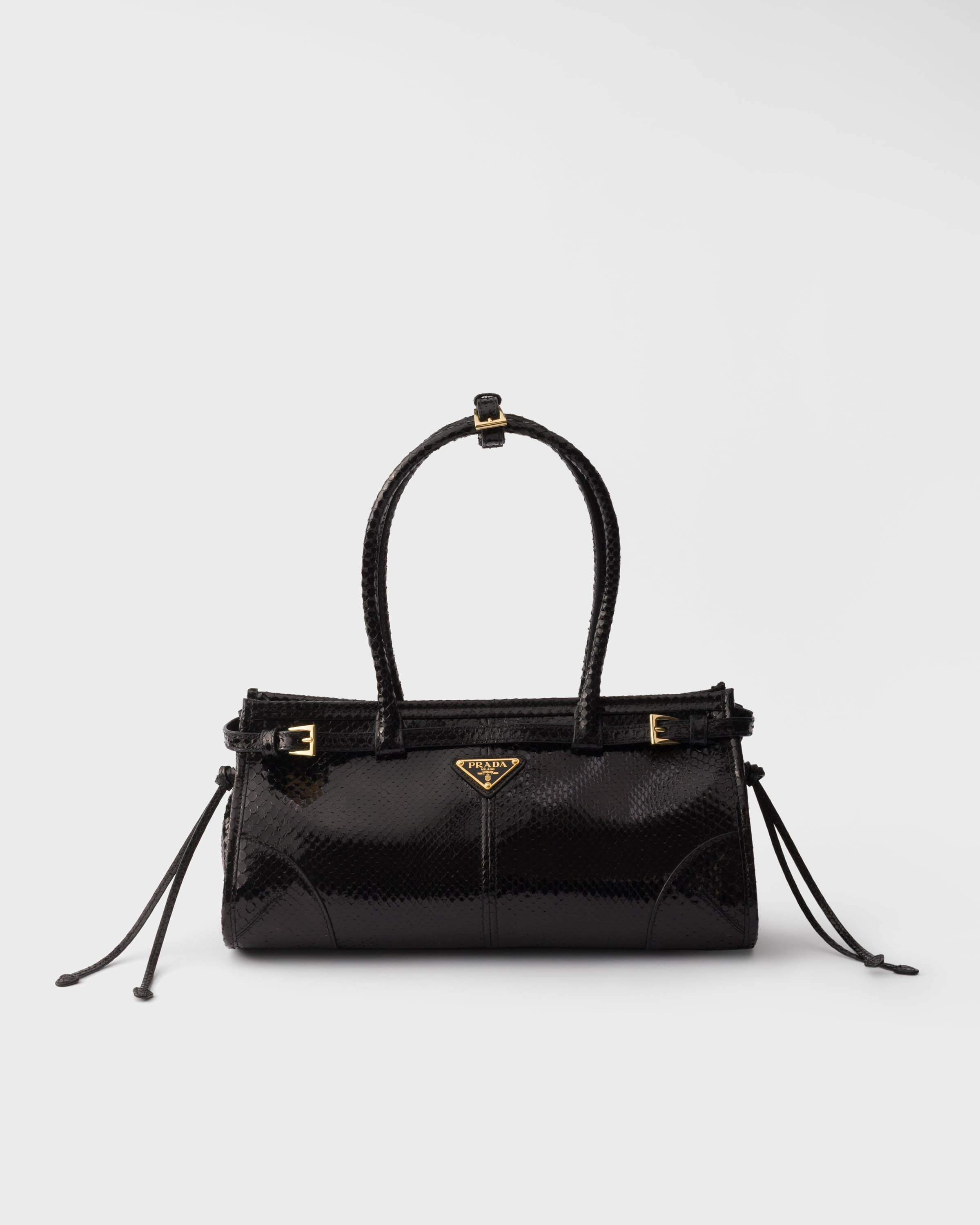 Bonnie medium python leather handbag — Black — 1BA426_2AMY_F0002_V_YOO