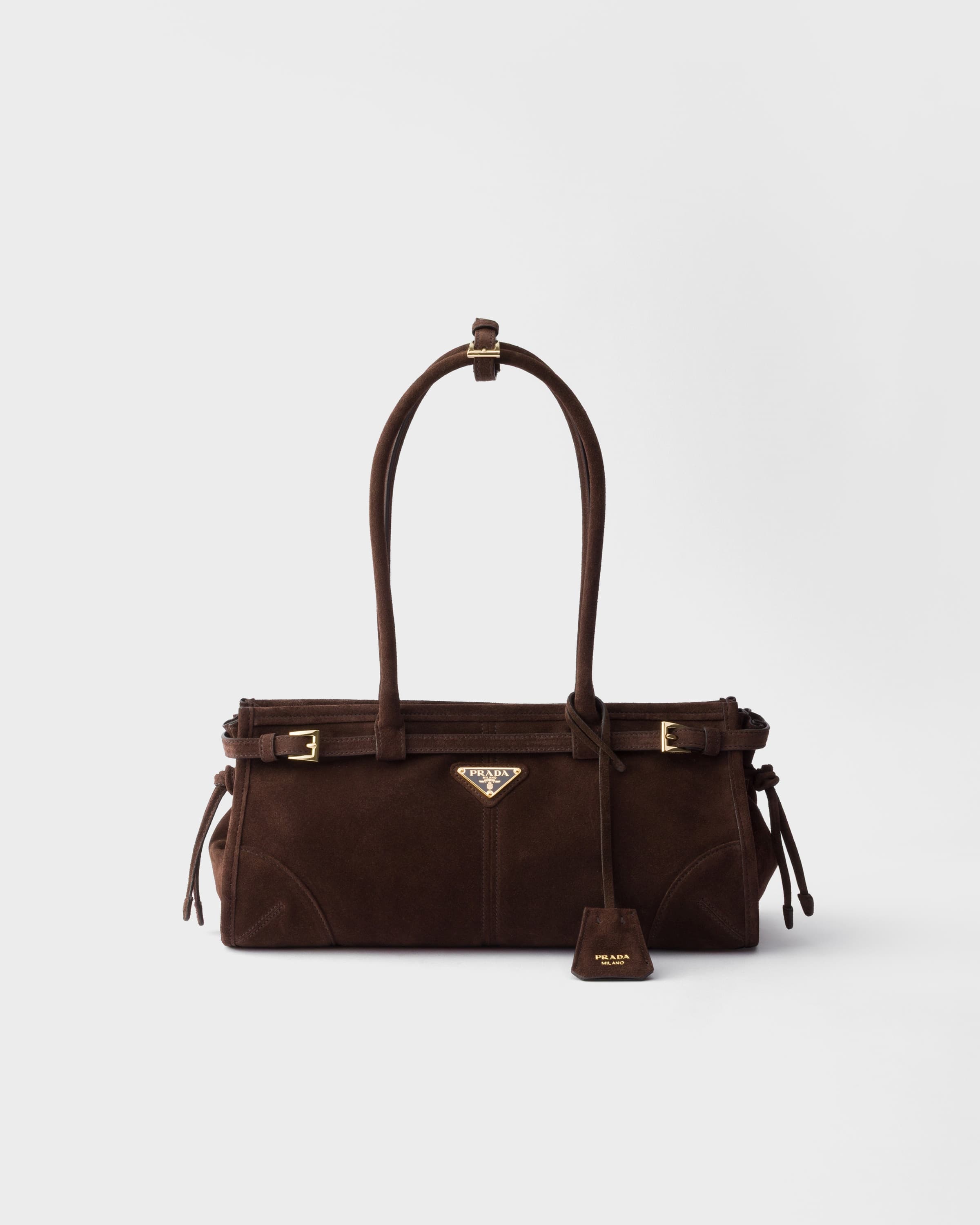 Bonnie medium suede bag — Dark Brown — 1BA426_2C4S_F0003_V_MOM