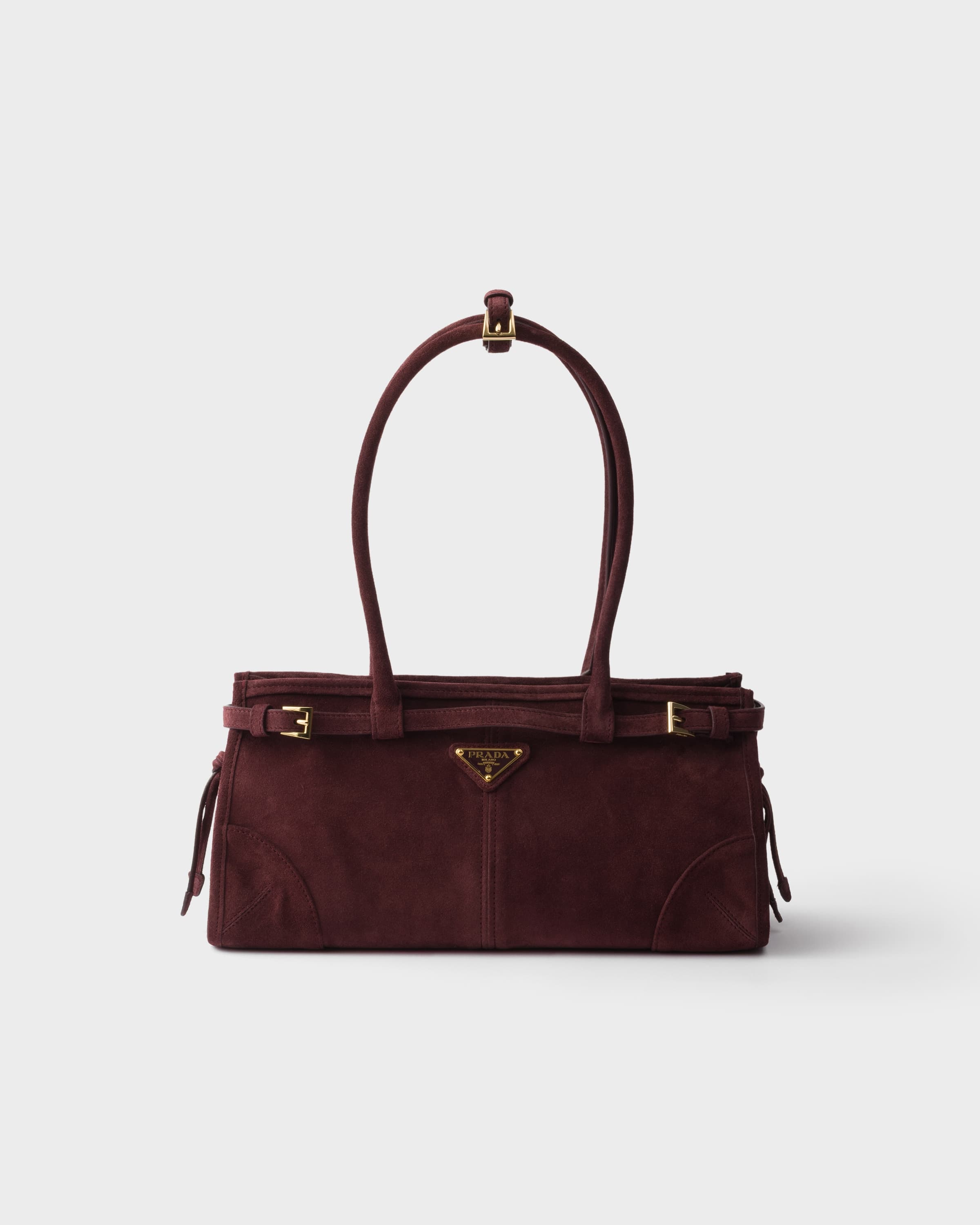 Bonnie medium suede handbag — Burgundy — 1BA426_2C4S_F0007_V_MOO