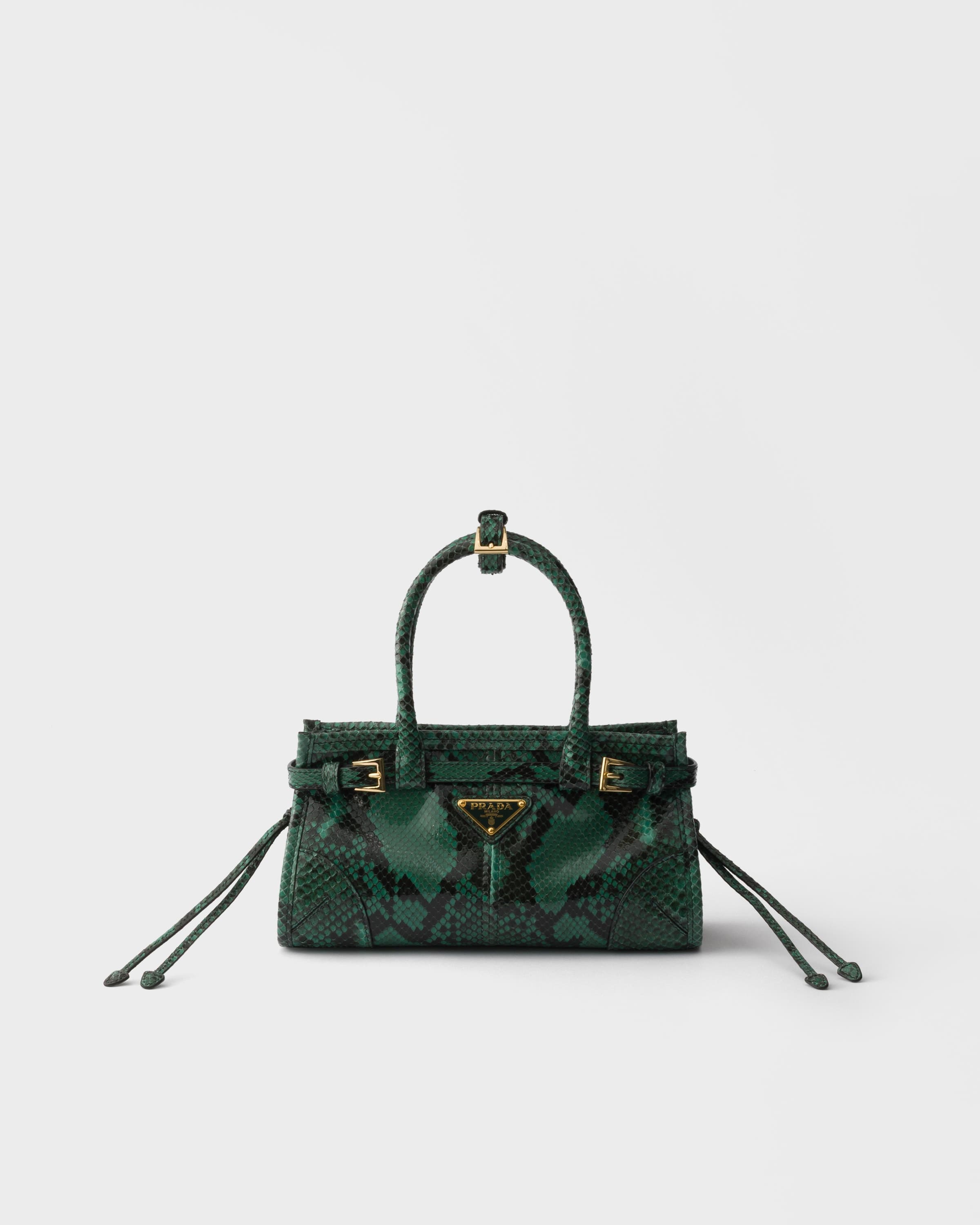 Bonnie small python leather handbag — Fir Green — 1BA486_2AMY_F035G_V_OOO