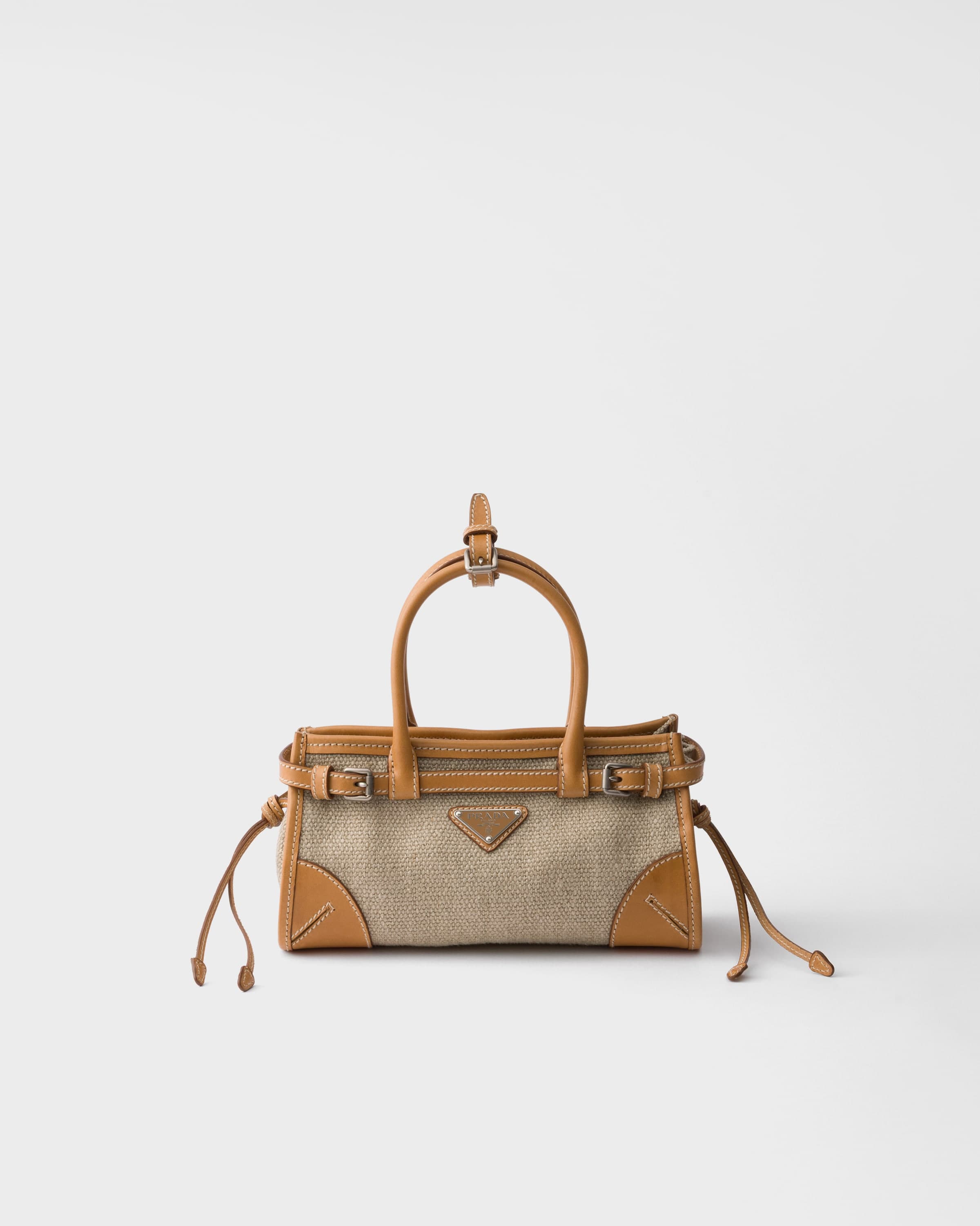 Bonnie small linen and leather handbag — Rope/Natural — 1BA486_P0E_F032T_V_OFO