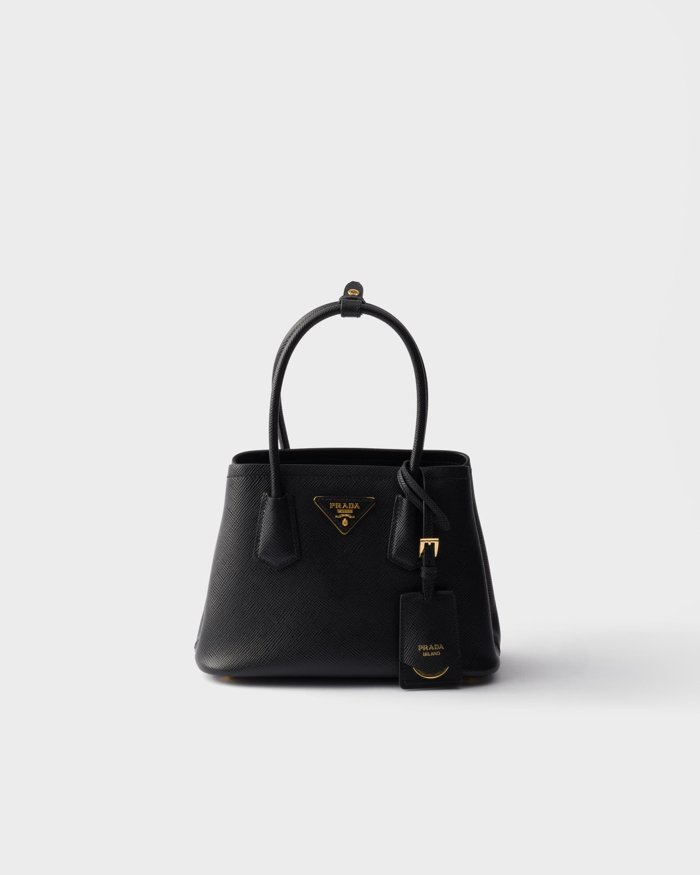 Double Saffiano leather mini-bag — Black — 1BA497_2A4A_F0002_V_OOO