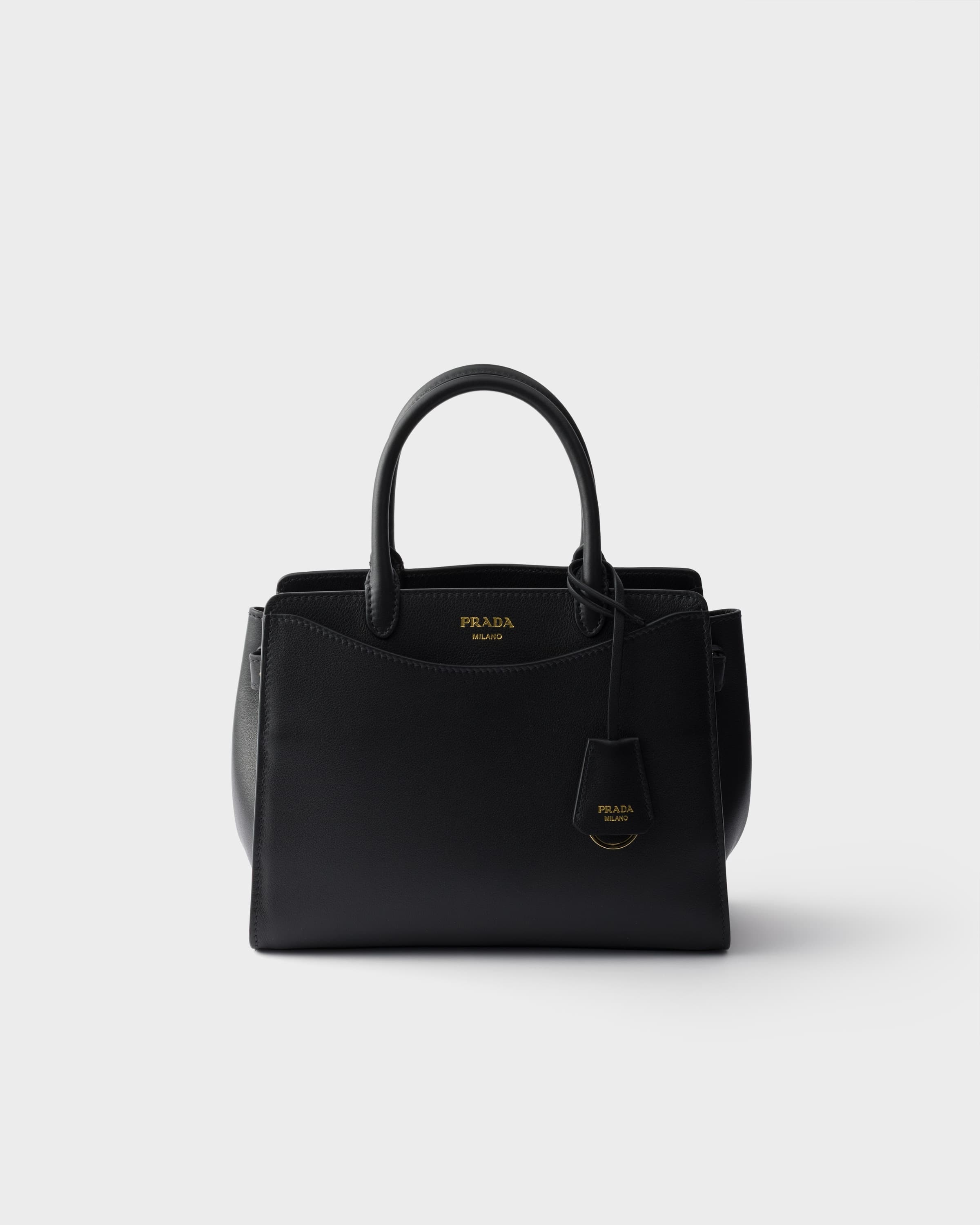 Prelude medium leather handbag — Black — 1BA507_2CYS_F0002_V_OOO