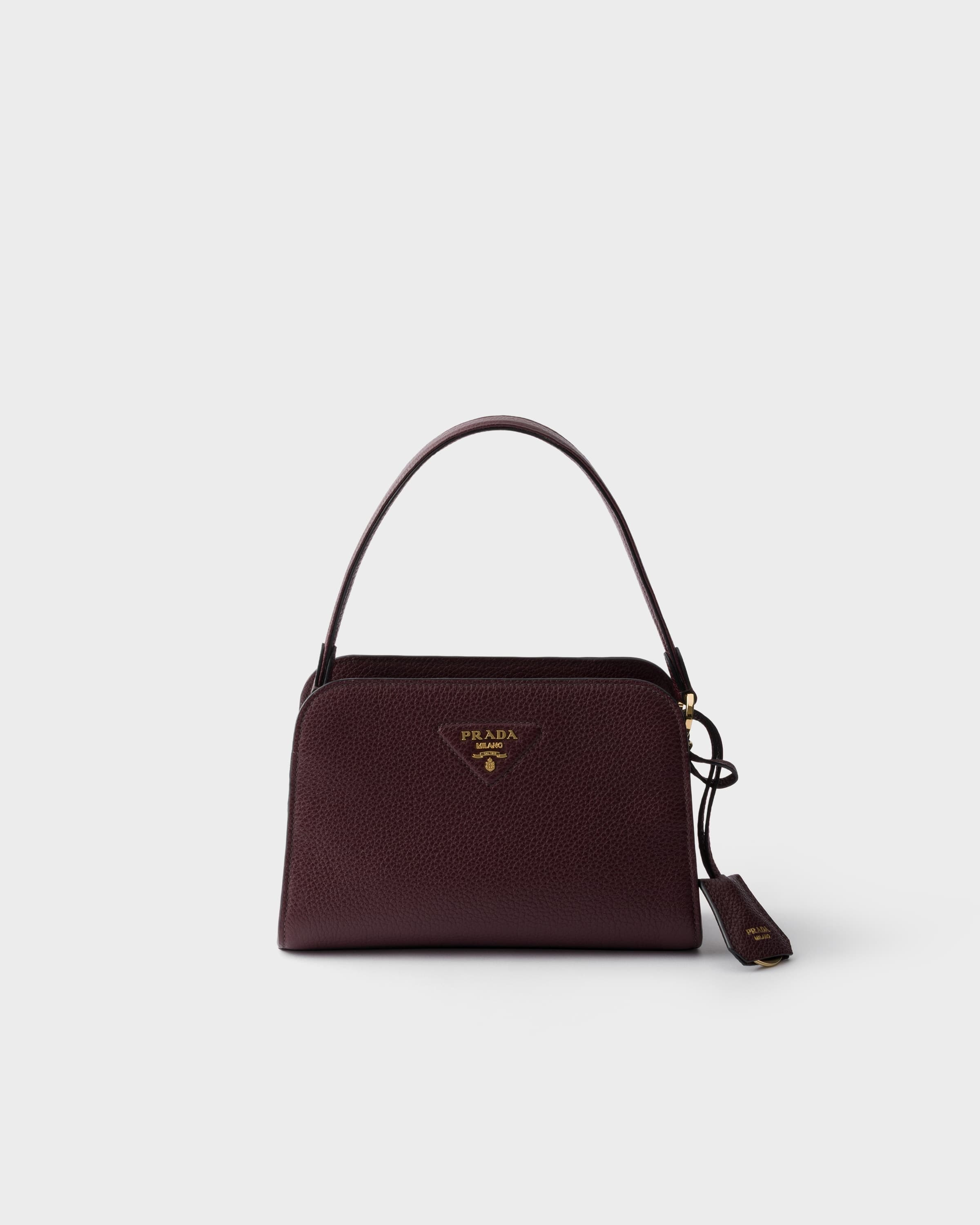 Leather mini handbag — Burgundy — 1BA510_2DKV_F04Q5_V_OMO