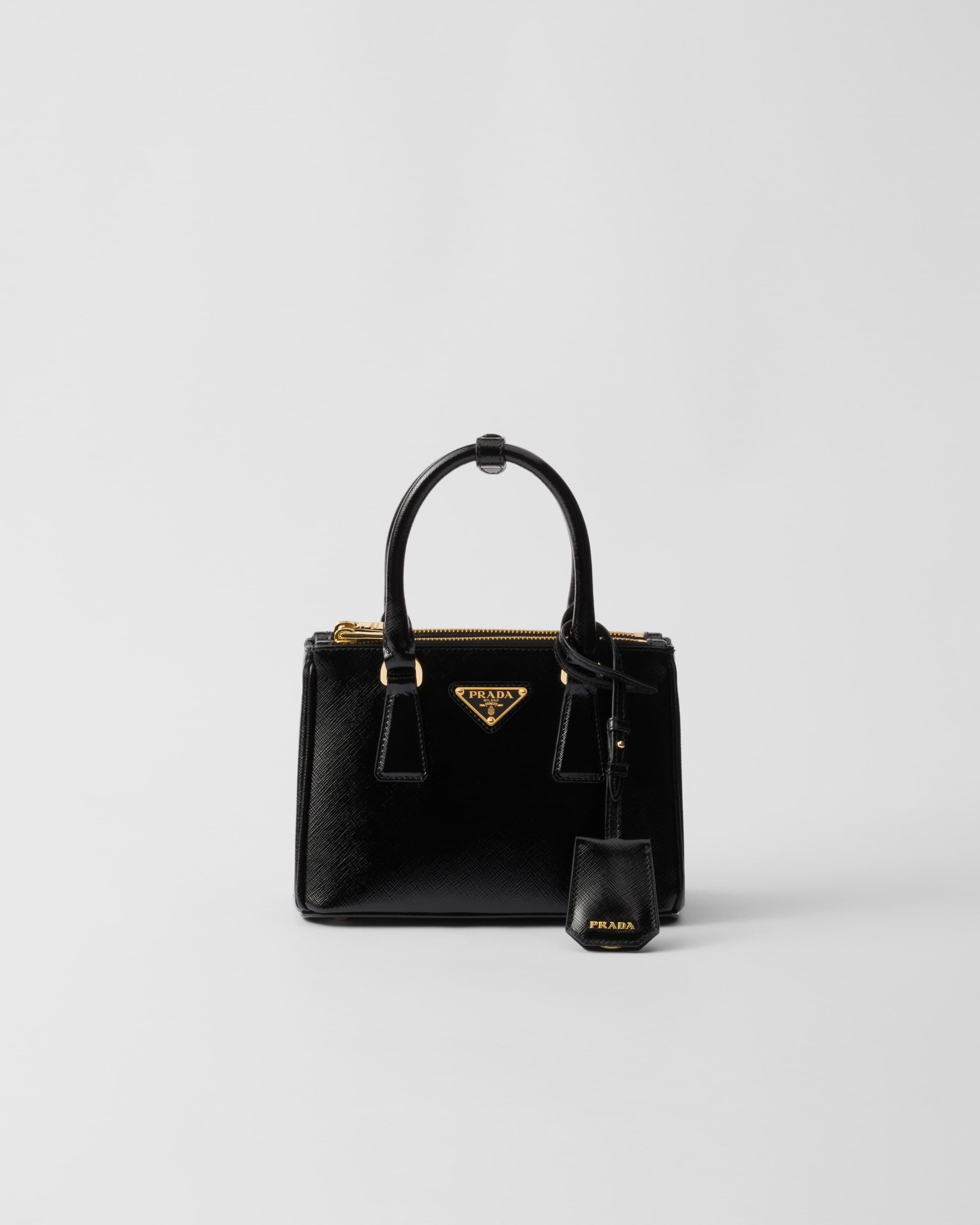 Galleria mini patent Saffiano bag — Black — 1BA906_2AO6_F0002_V_EVM