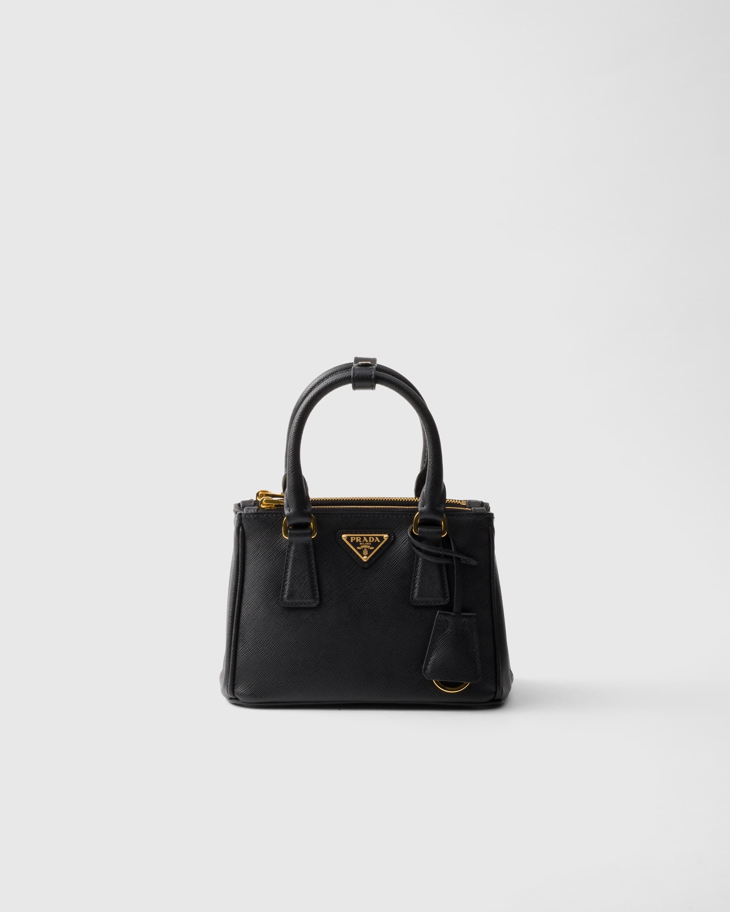 Galleria Saffiano leather micro bag — Black — 1BA907_NZV_F0002_V_PVM