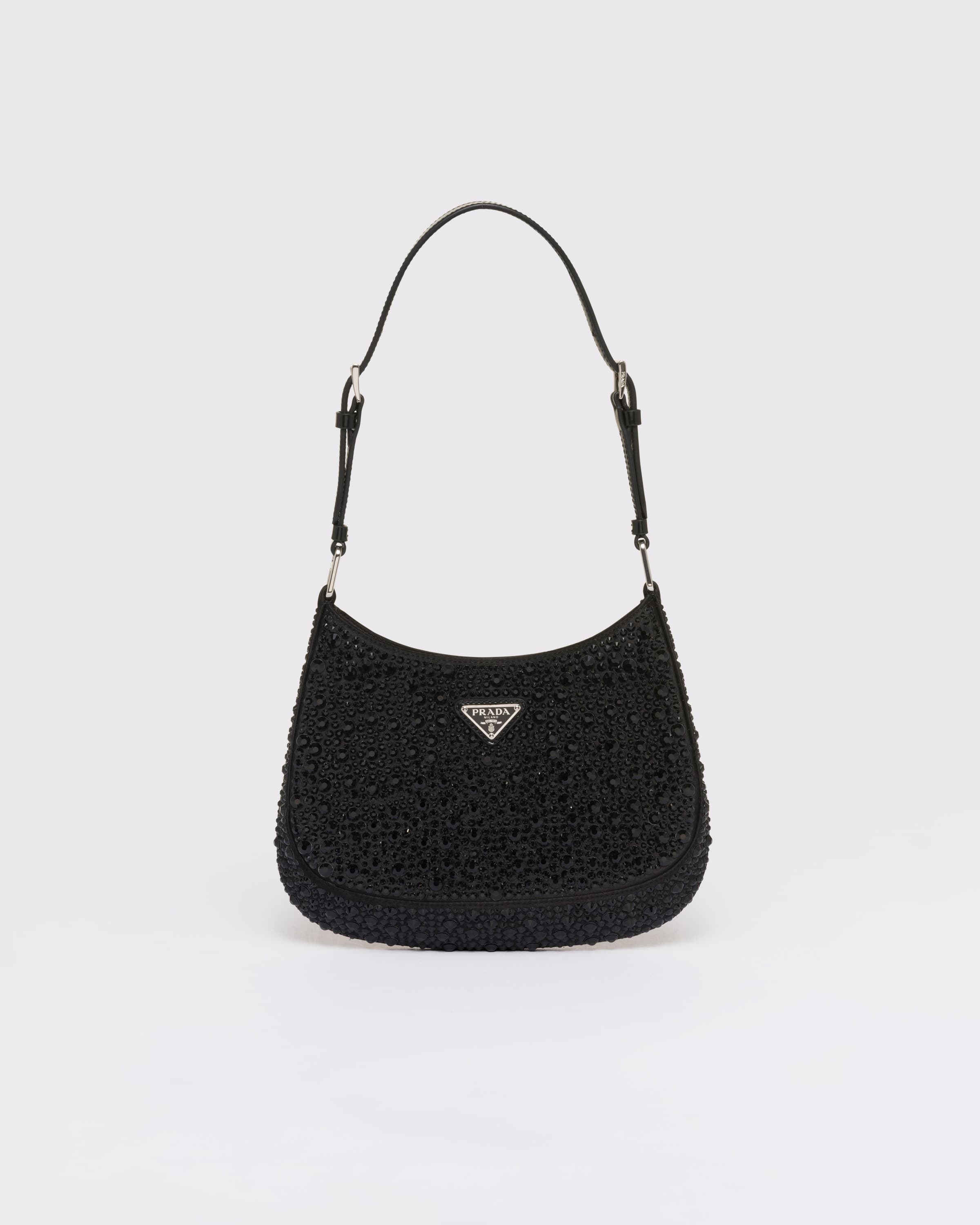 Cleo satin bag with crystals — Black — 1BC169_2AWL_F0002_V_HOO