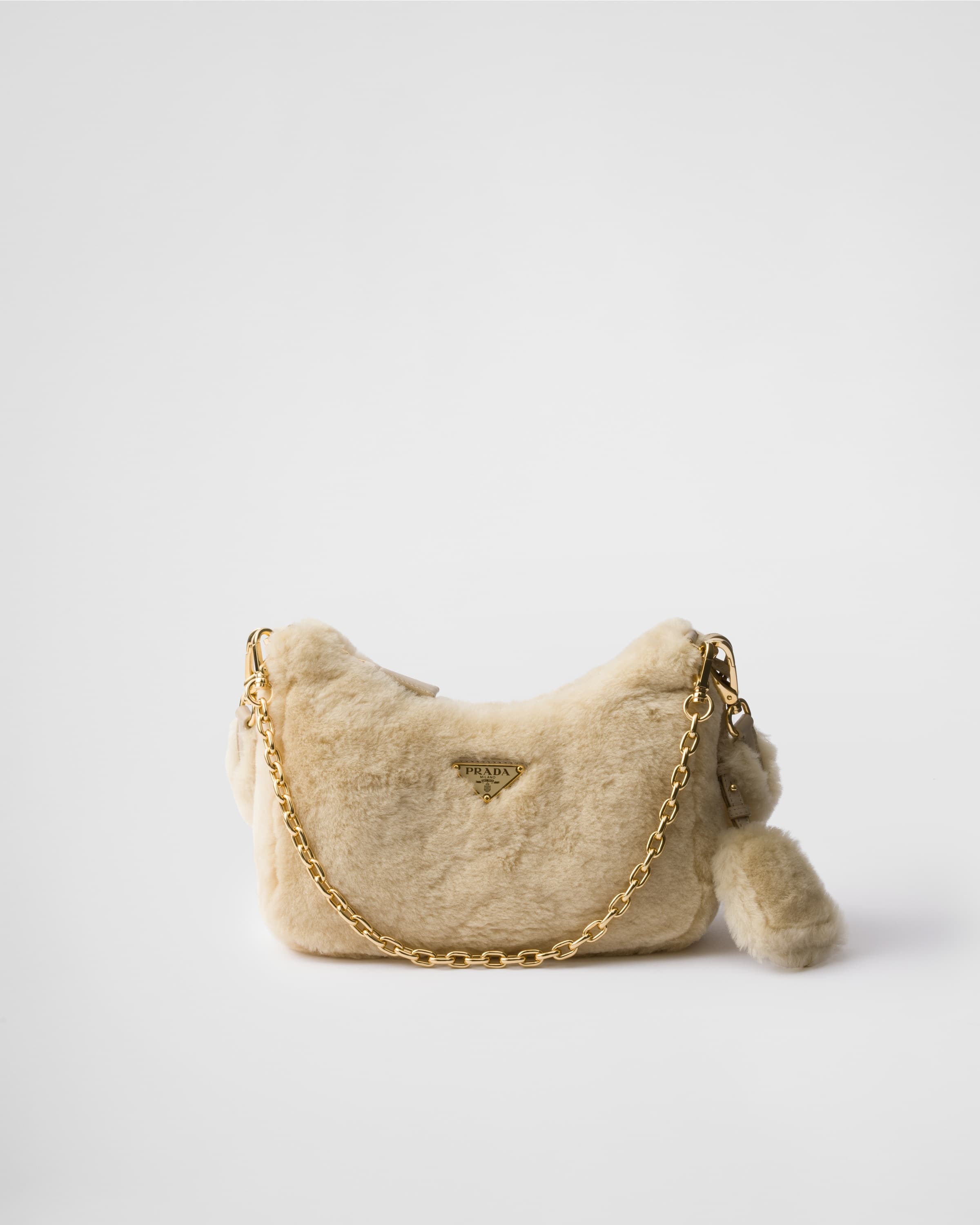Re-Edition mini shearling bag — Ecru — 1BC204_2EC9_F0379_V_ZOO