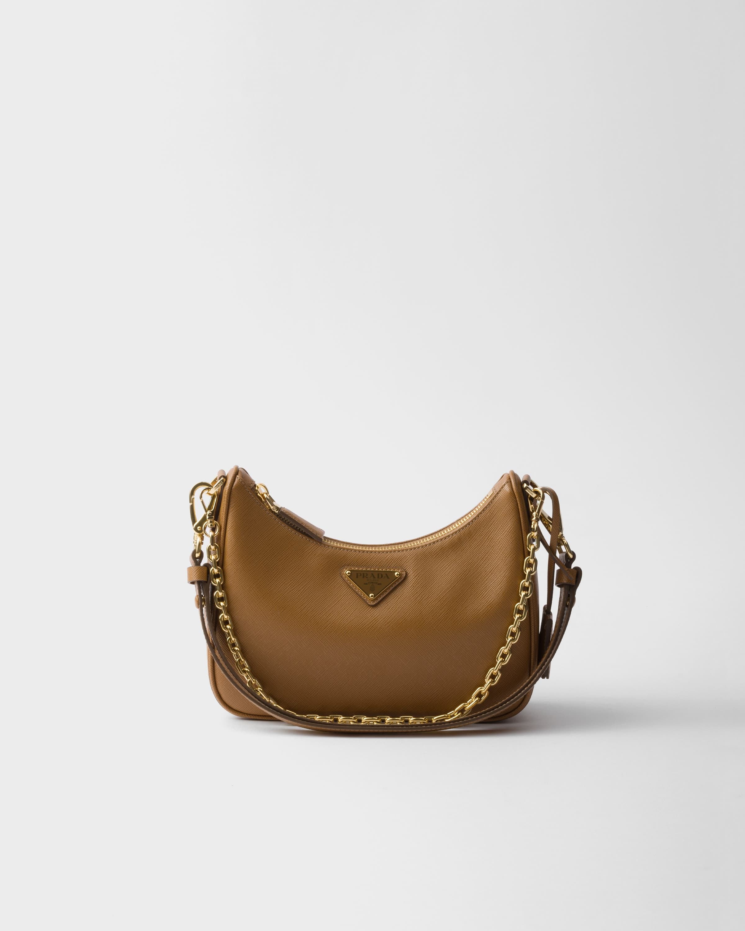 Re-Edition mini Saffiano leather bag — Caramel — 1BC204_NZV_F03CW_V_QOM