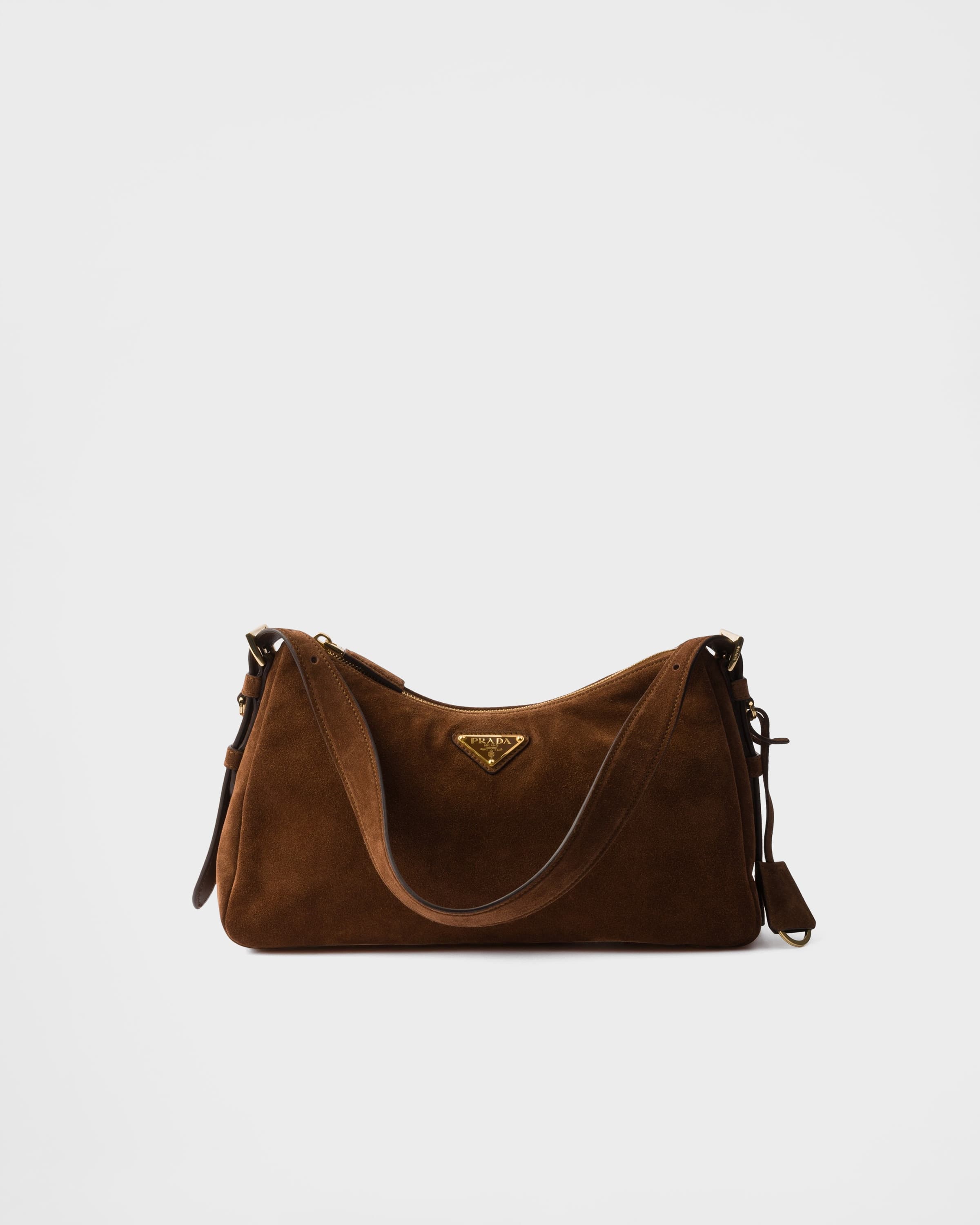 Aimée medium suede shoulder bag — Cocoa Brown — 1BC229_2C4S_F0324_V_LVM