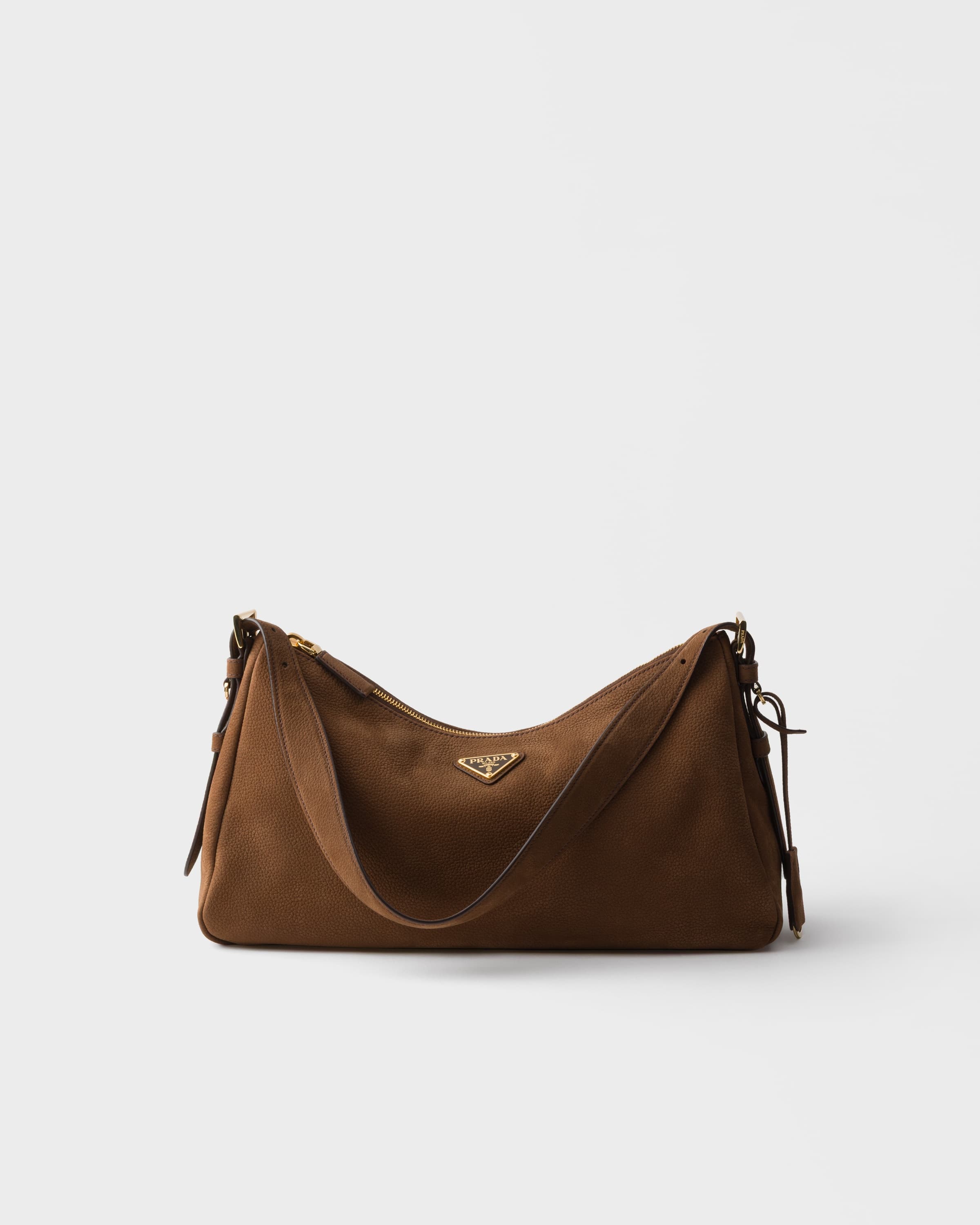 Aimée large nubuck leather shoulder bag — Cocoa Brown — 1BC231_2GB8_F0324_V_LVM