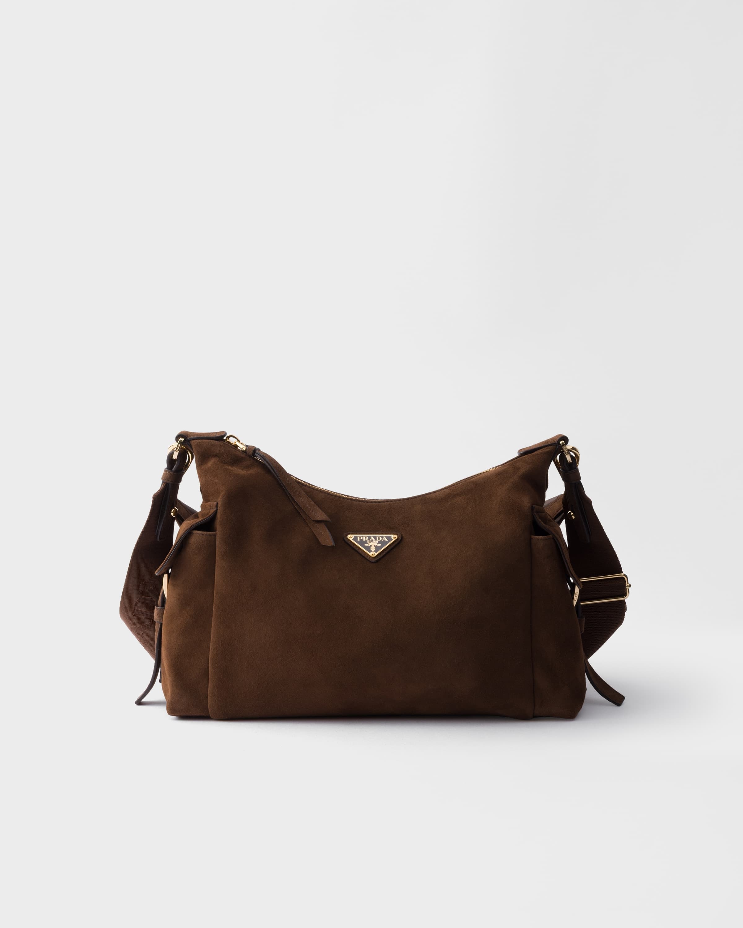 Explore large suede bag — Cocoa Brown — 1BC264_008_F0324_V_NOO