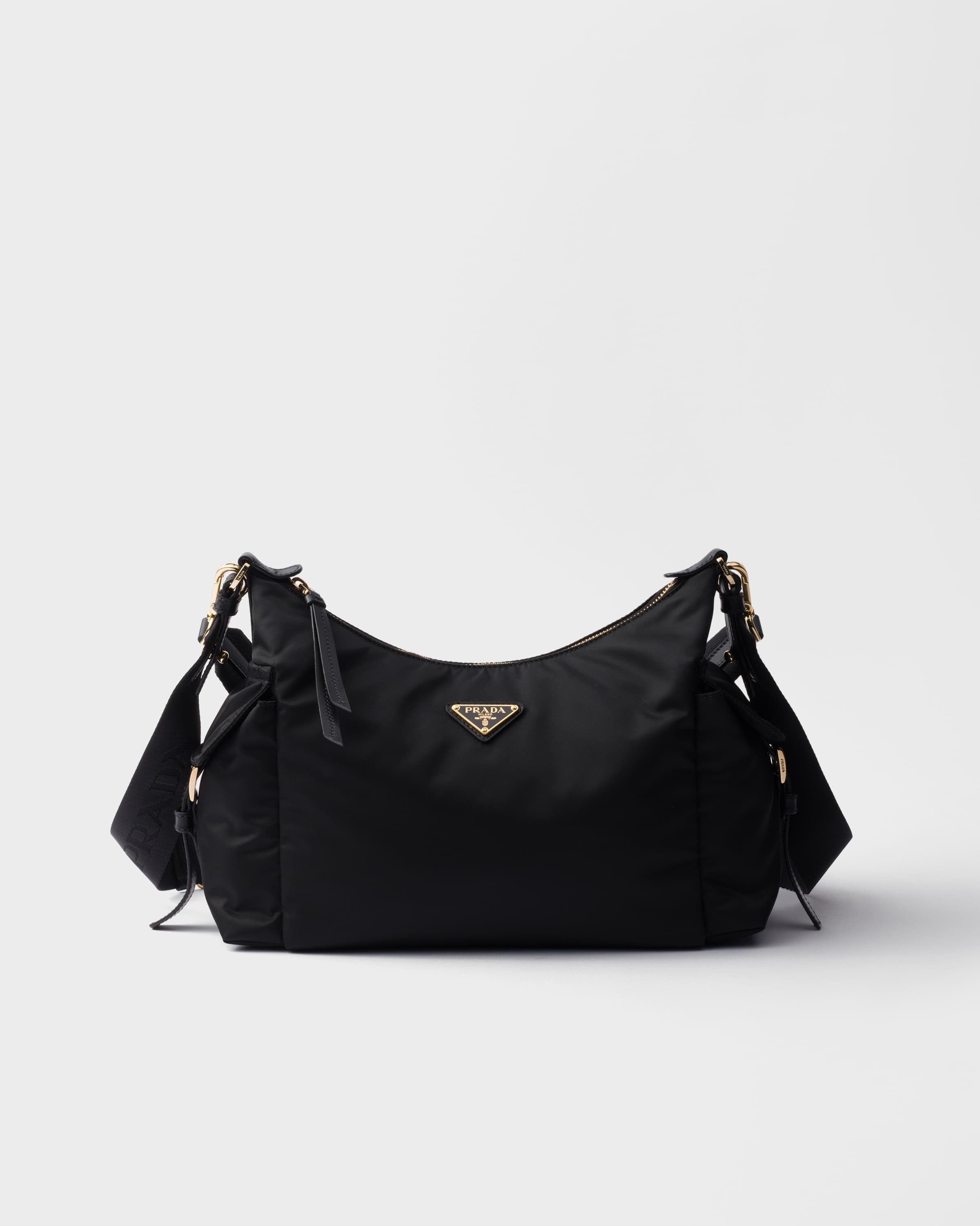 Explore large Re-Nylon and leather bag — Black — 1BC264_RDLN_F0002_V_NOO