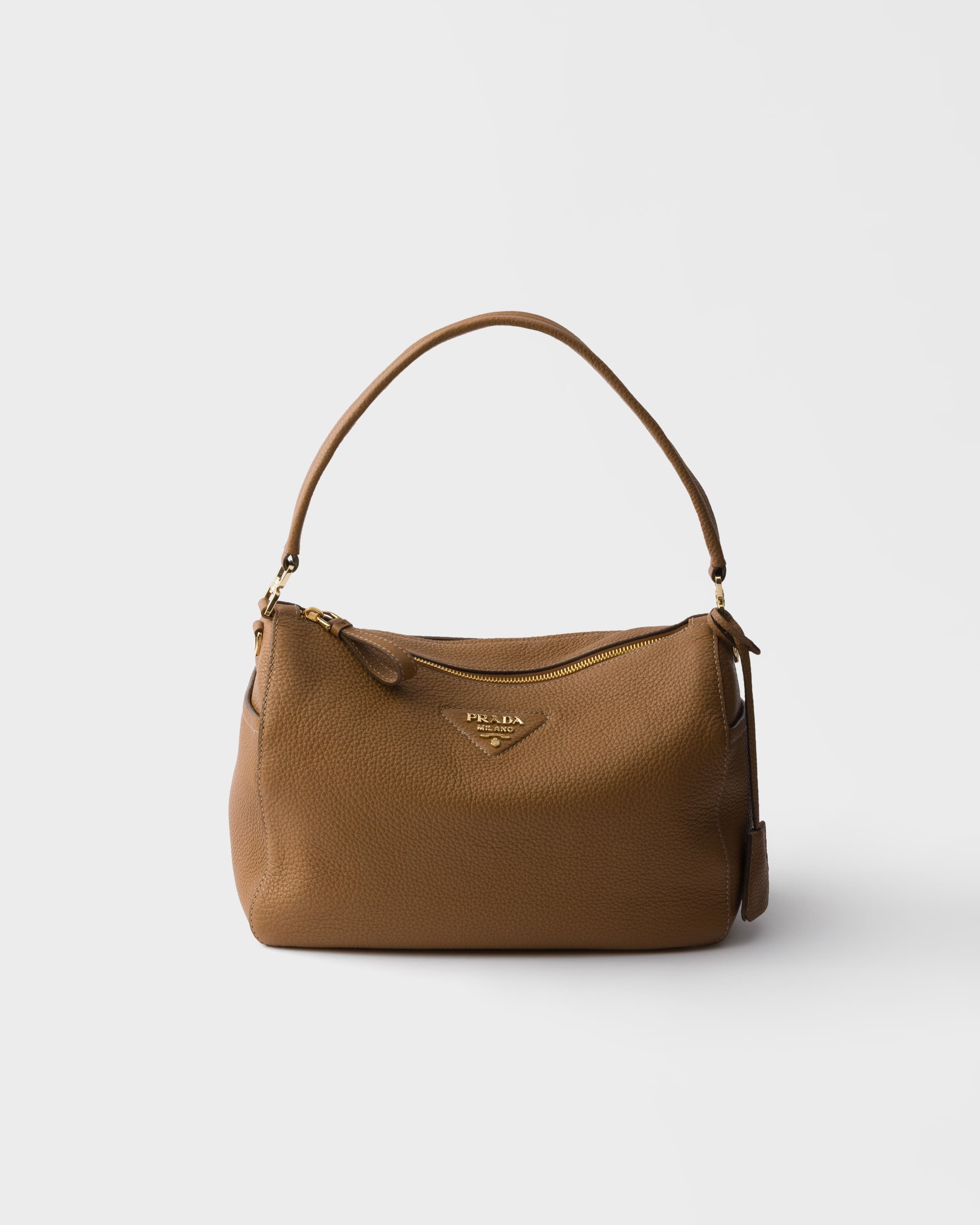 Medium leather shoulder bag — Caramel — 1BC283_2DKV_F03CW_V_ONO