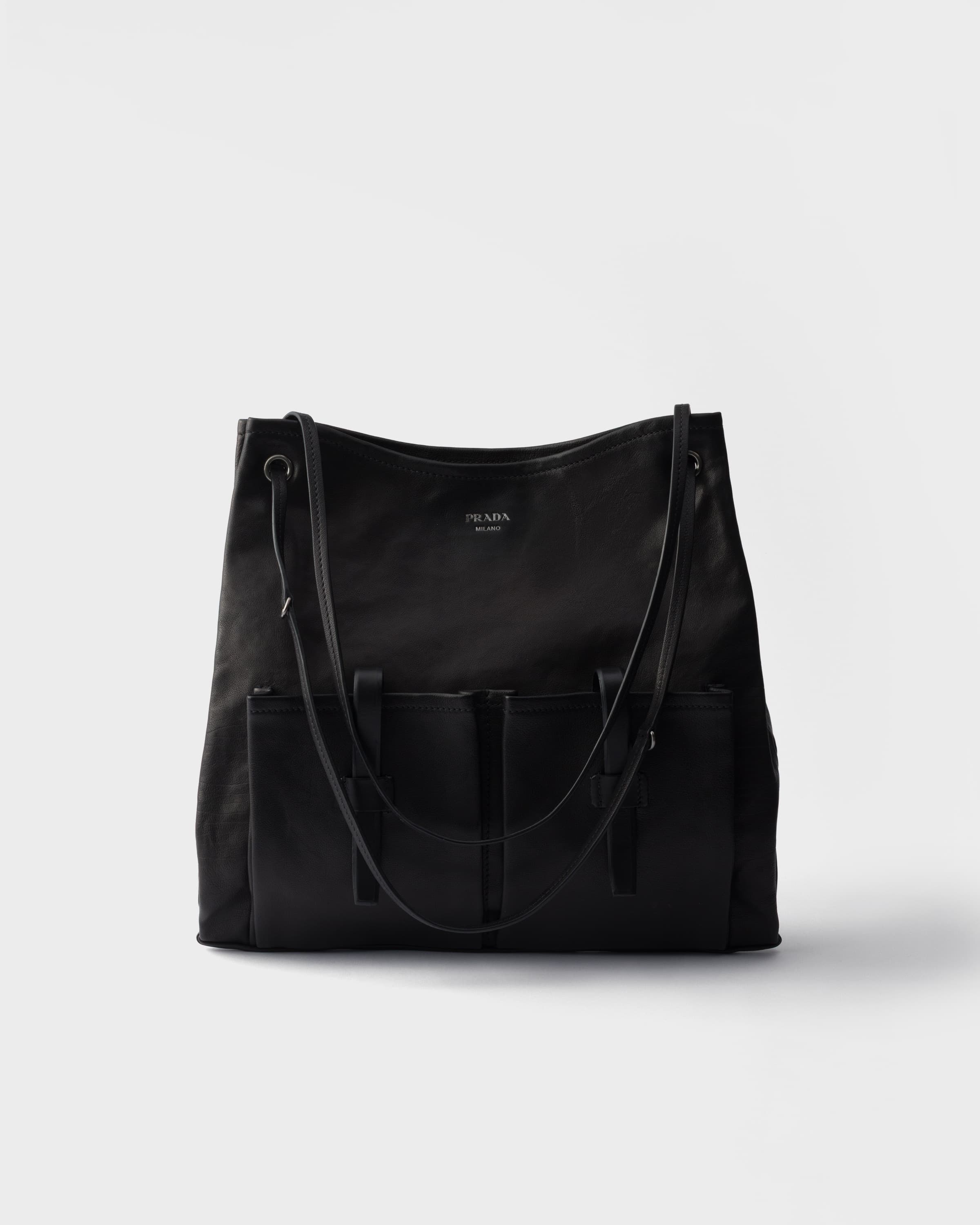 Route large leather bag — Black — 1BC289_2G6F_F0002_V_OOO