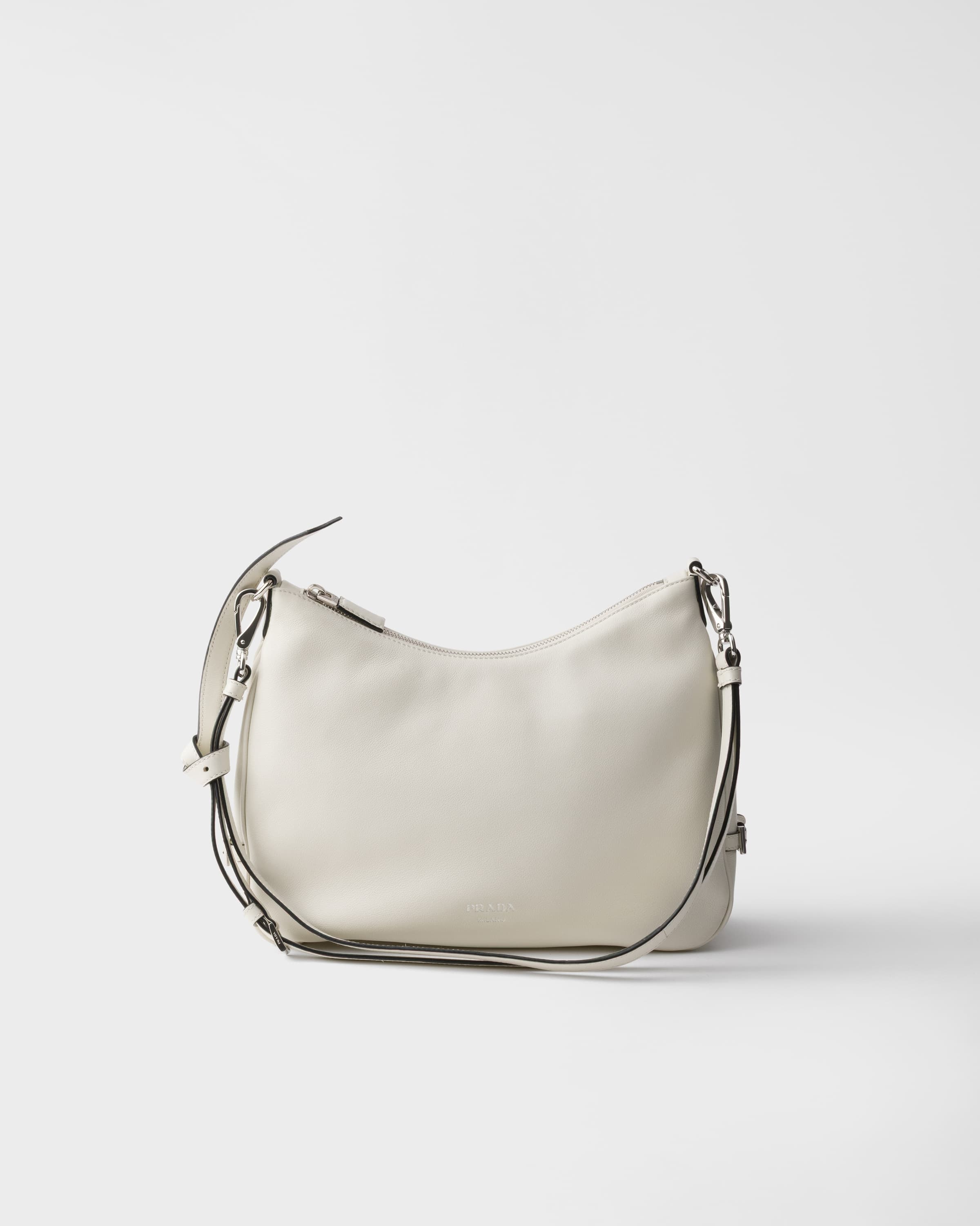 Fold medium leather bag — White — 1BC290_2CYS_F0PG7_V_OOO