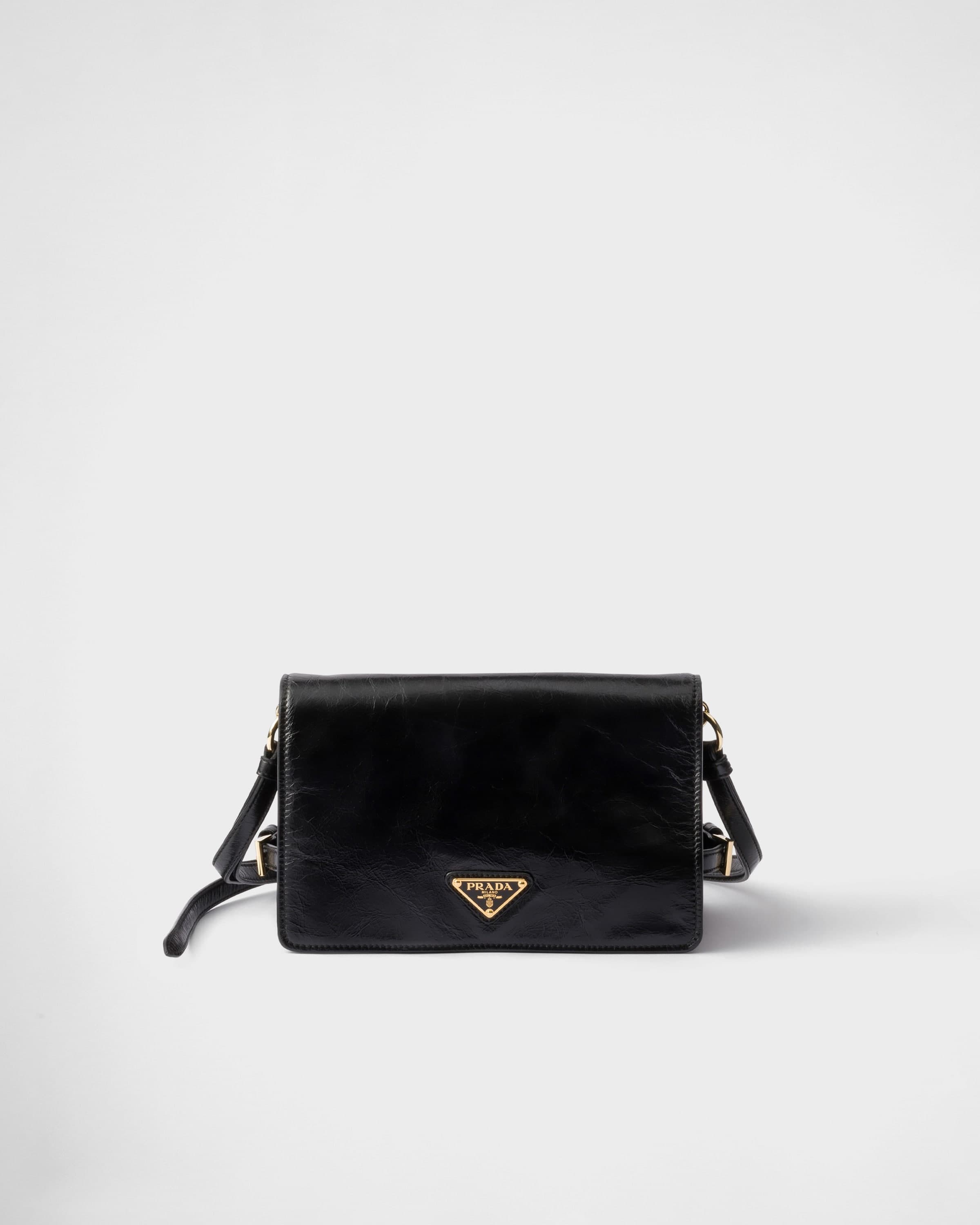 Leather shoulder bag — Black — 1BD082_2CYR_F0002_V_DVJ