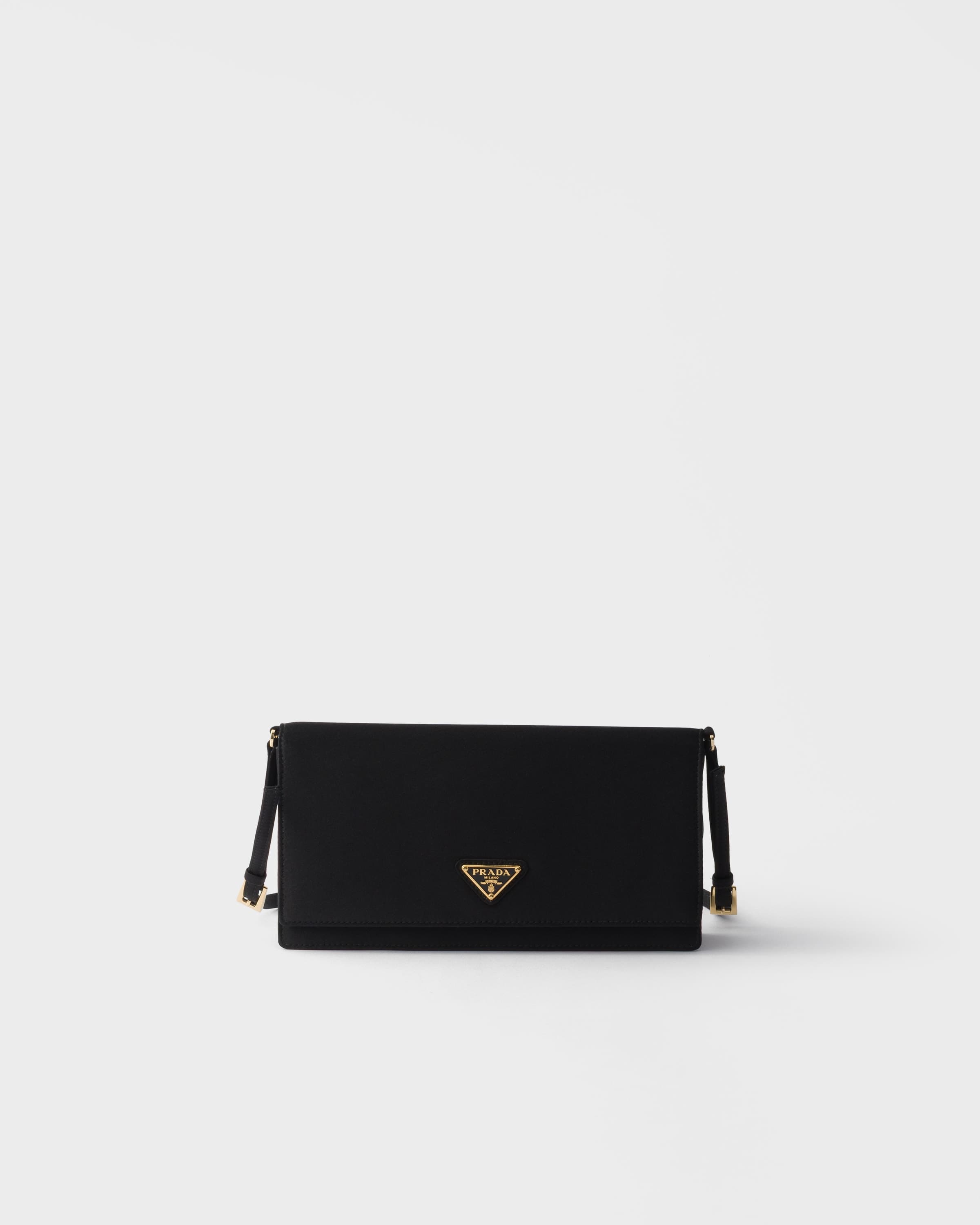 Satin mini shoulder bag — Black — 1BD406_AC4_F0002_V_OOO