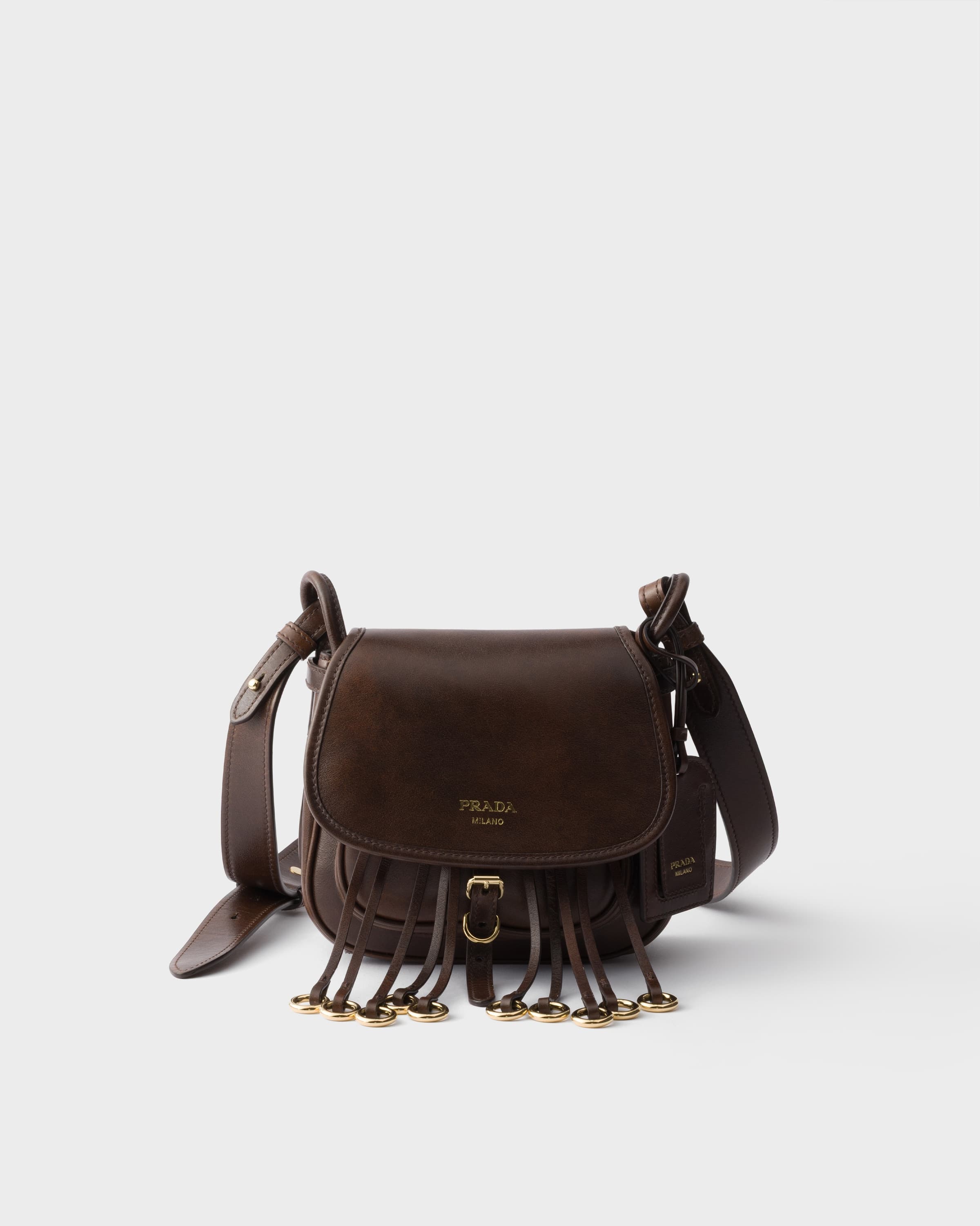 Corsaire aged leather mini shoulder bag — Cocoa Brown — 1BD412_2ZRN_F0324_V_OOU