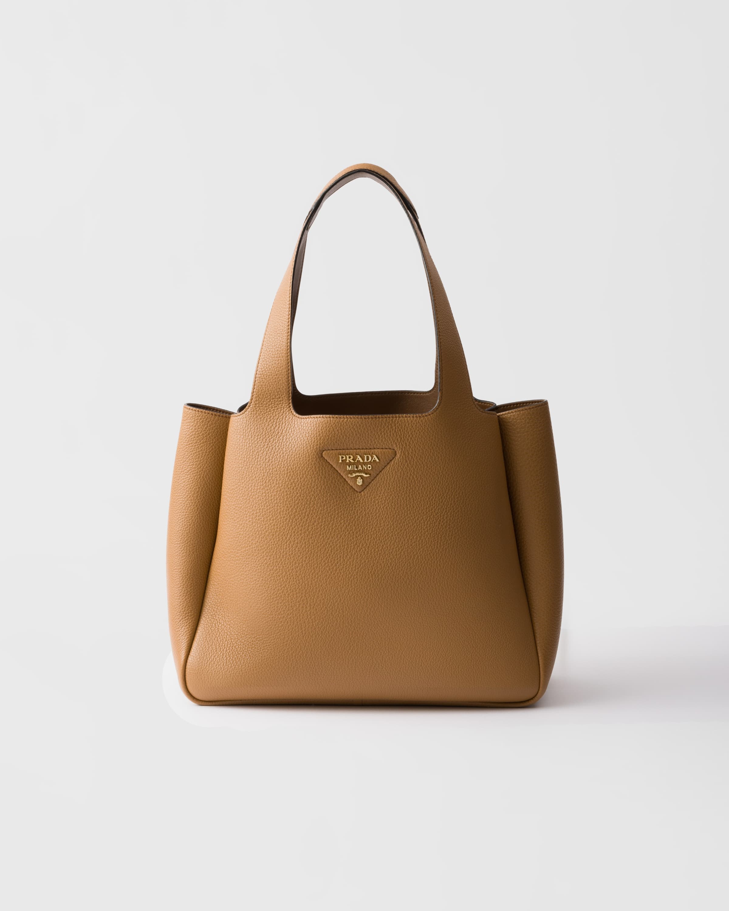 Medium leather tote bag — Caramel — 1BG338_2DKV_F03V8_V_ONM