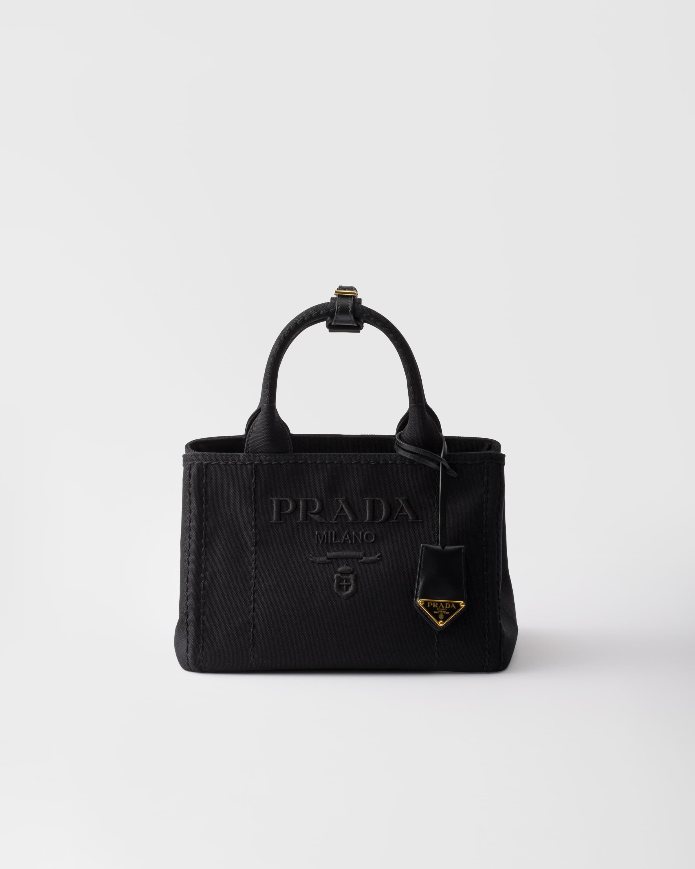 Jardinière small cotton canvas handbag — Black — 1BG464_2CYA_F0002_V_8OM