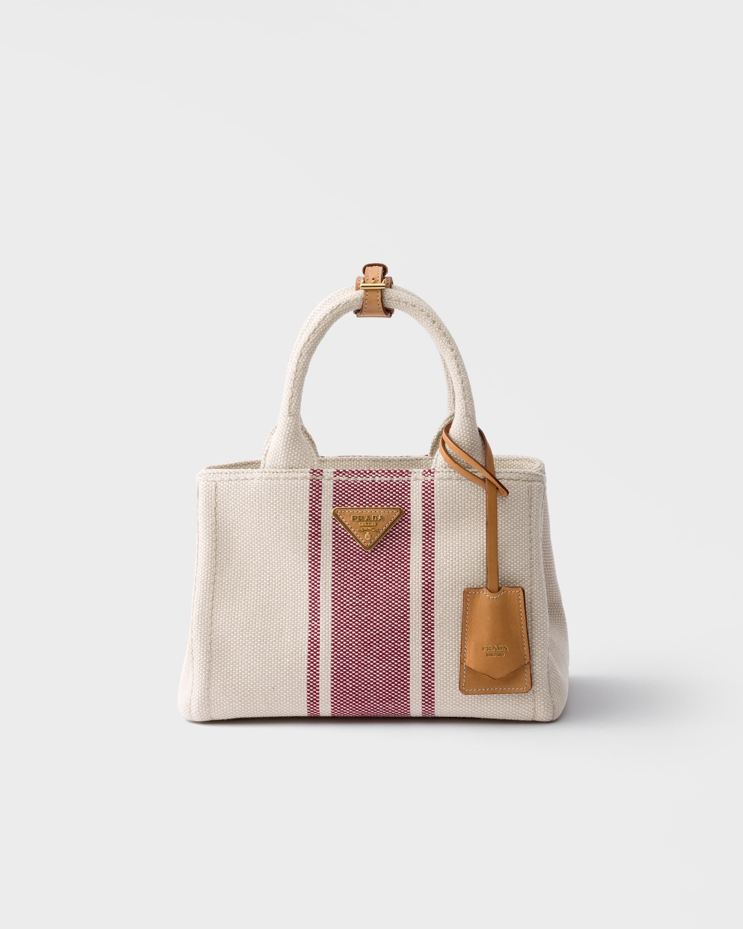 Jardinière small cotton canvas bag — Tan/Red — 1BG464_2ZQG_F0B67_V_9YM
