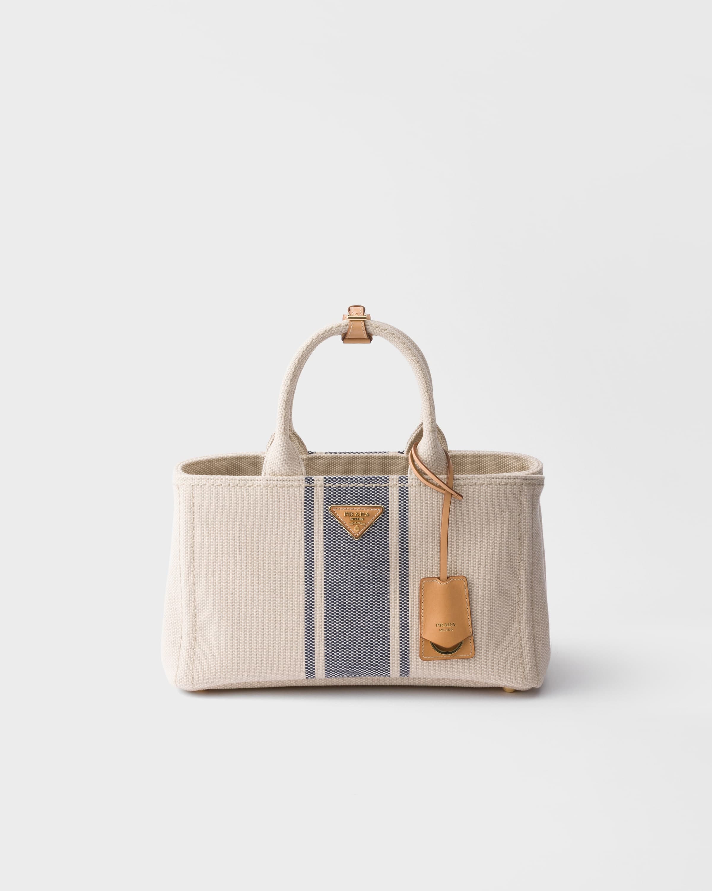Jardinière large cotton canvas bag — Beige/Baltic Blue — 1BG554_2ZQG_F0Z12_V_9YM