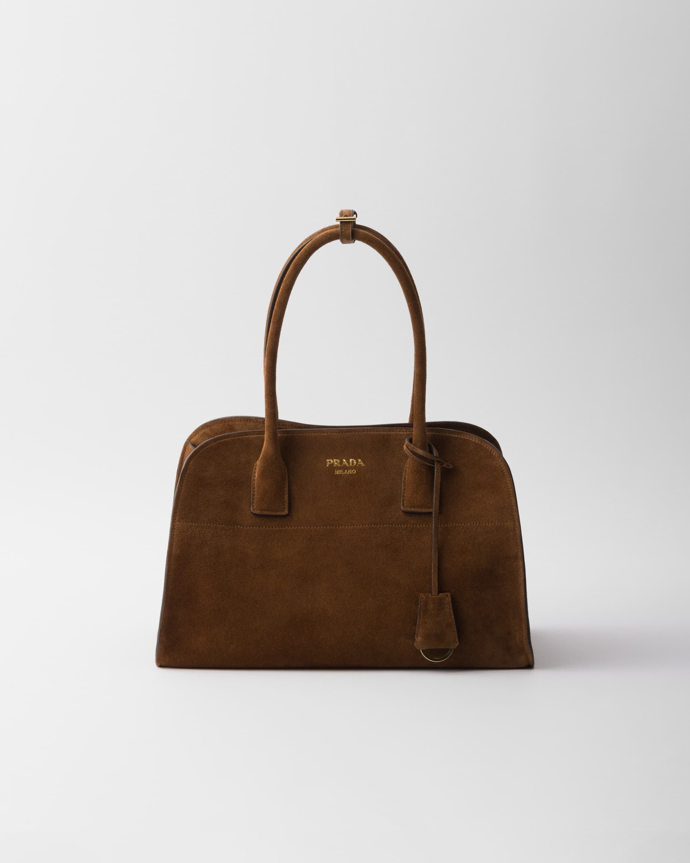 Medium suede tote bag — Cocoa Brown — 1BG572_2C4S_F0324_V_OOY