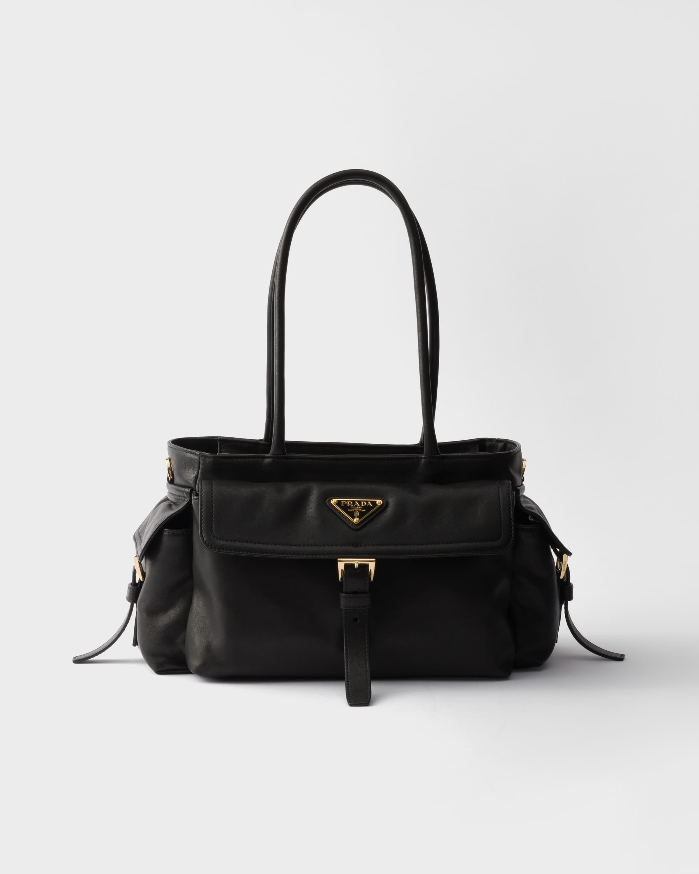 Explore medium nappa leather tote bag — Black — 1BG596_2DX8_F0002_V_OOO