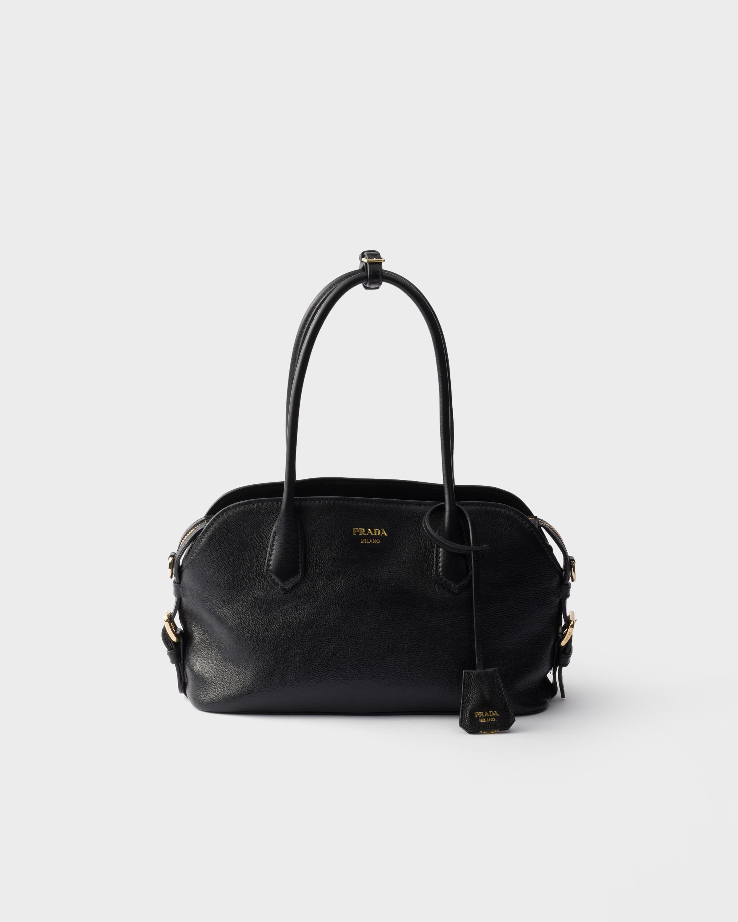 Signet medium leather tote bag — Black — 1BG609_2HF2_F0002_V_DOO