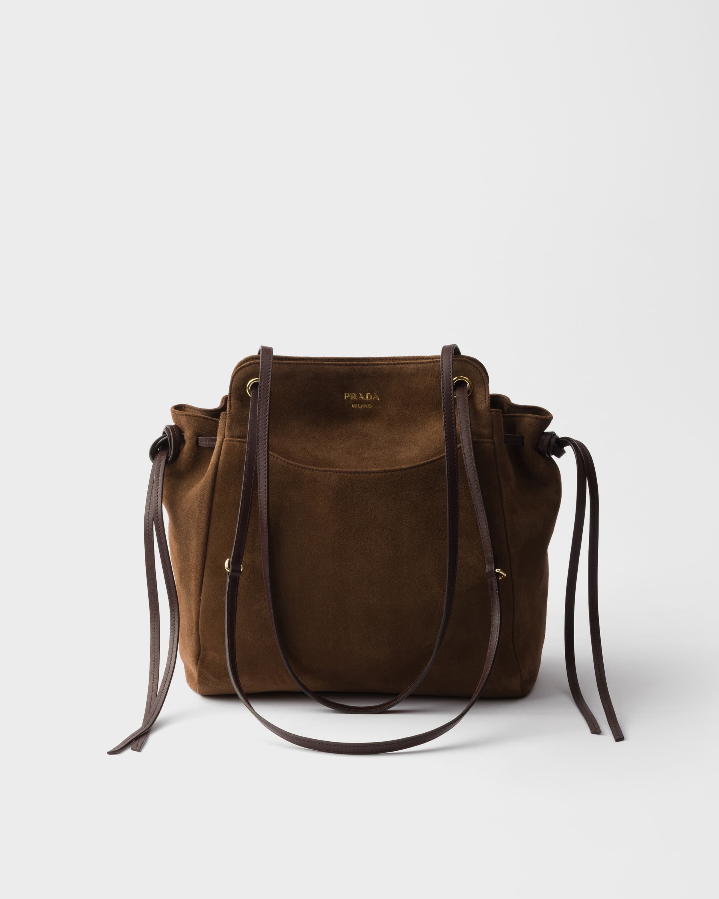 Allusion medium suede tote bag — Cocoa Brown — 1BG641_2G6D_F0324_V_OOO
