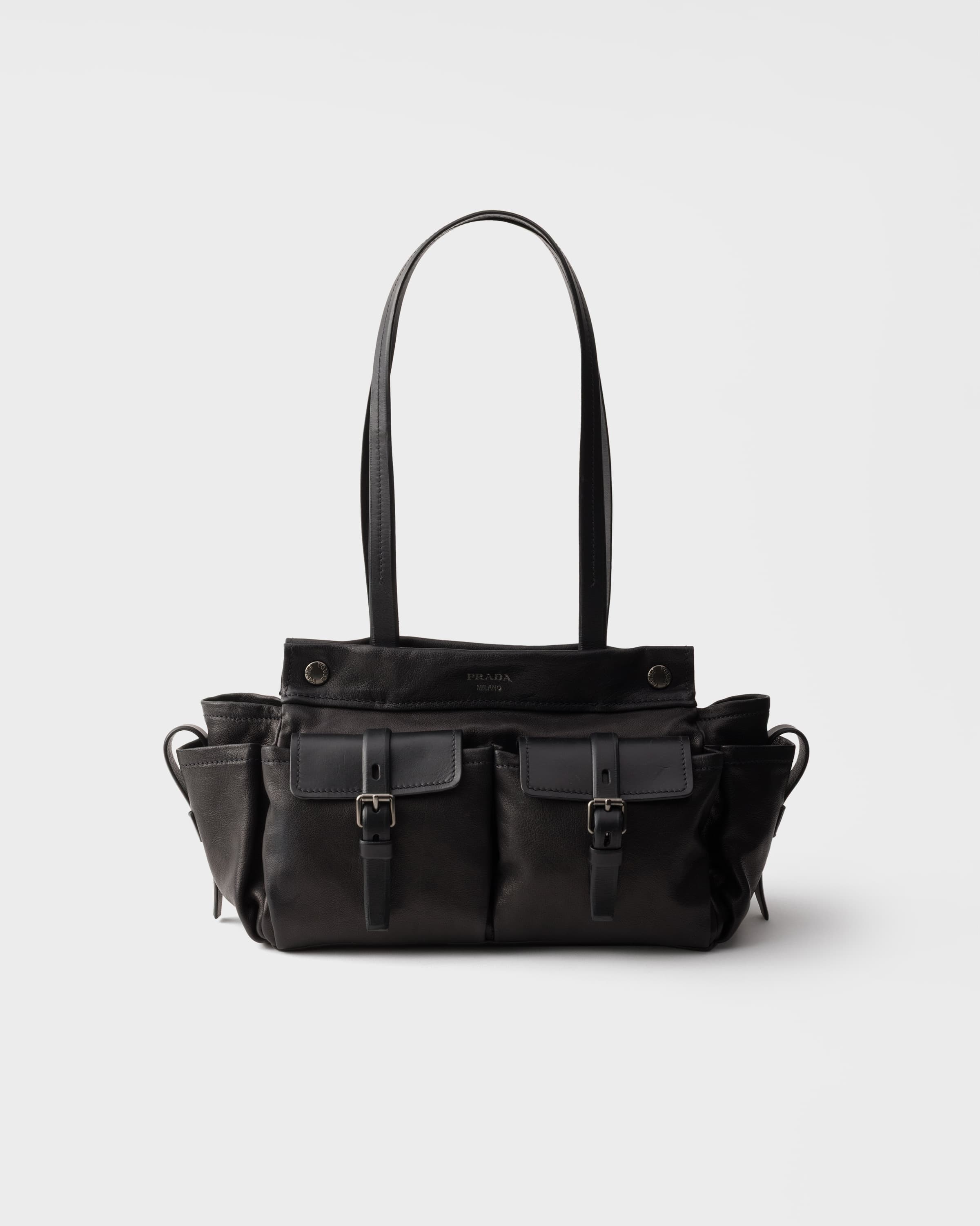 Route medium leather tote bag — Black — 1BG645_2G6F_F0002_V_OOO