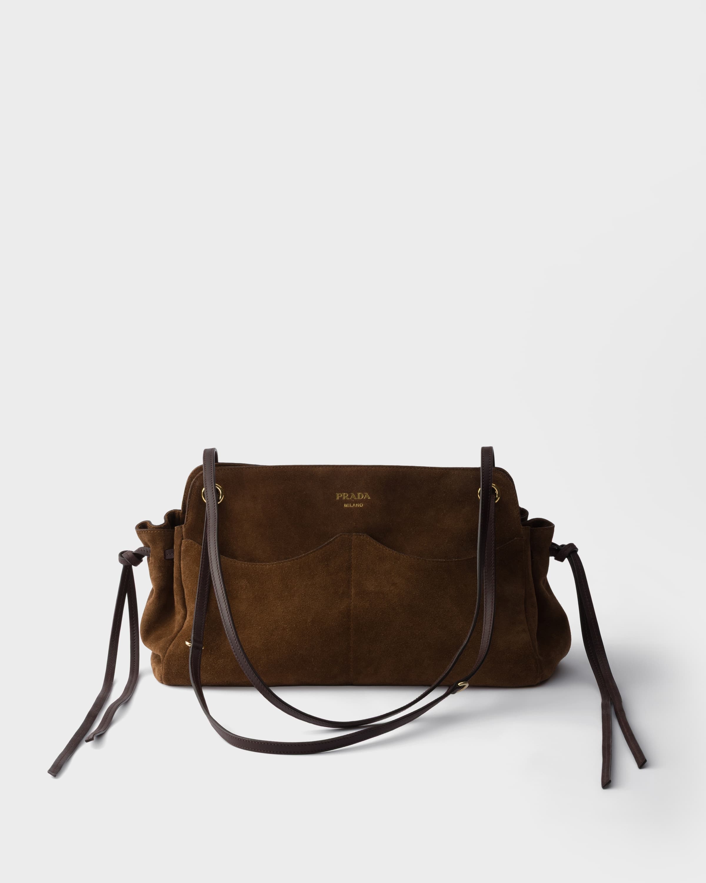 Allusion large suede tote bag — Cocoa Brown — 1BG650_2C4S_F0324_V_OOO