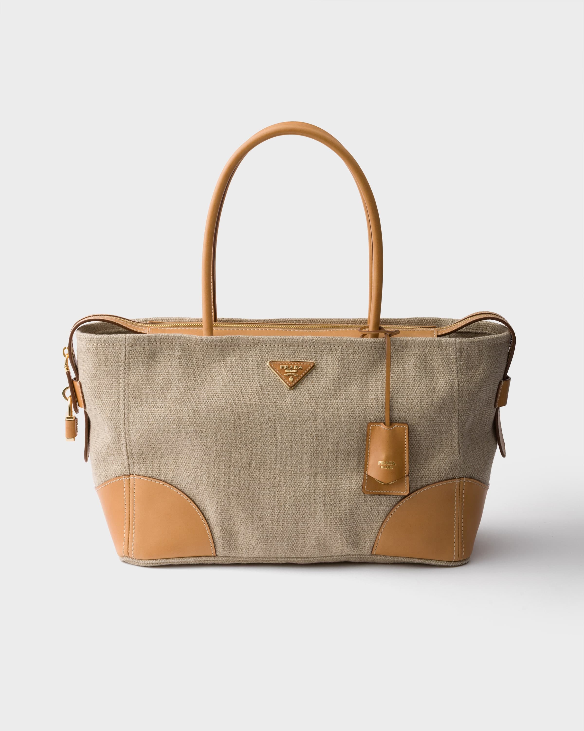 Large linen and leather tote bag — Rope/Natural — 1BG659_P0E_F032T_V_OOO